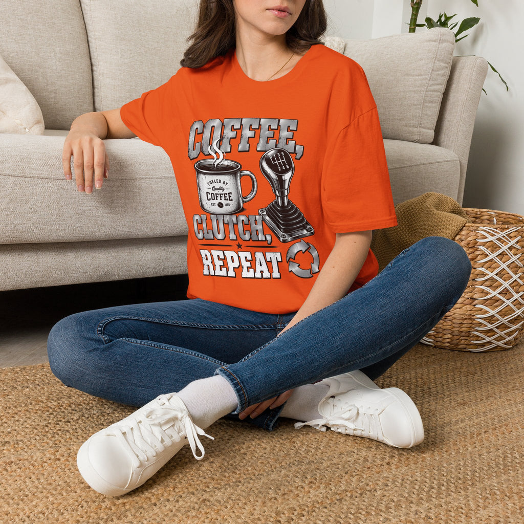 Coffee Clutch Repeat   - Image and Text T-Shirt