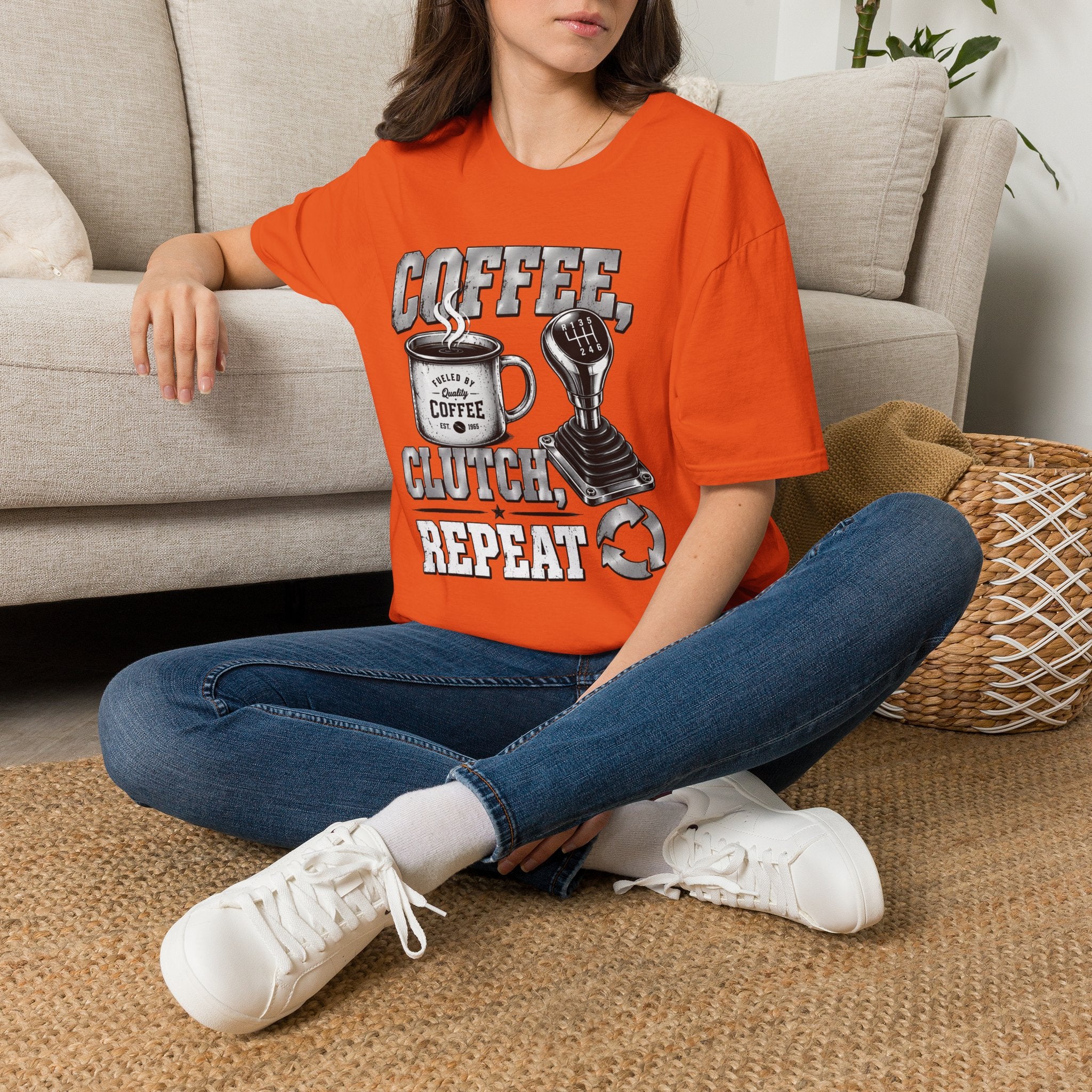 Coffee Clutch Repeat   - Image and Text T-Shirt