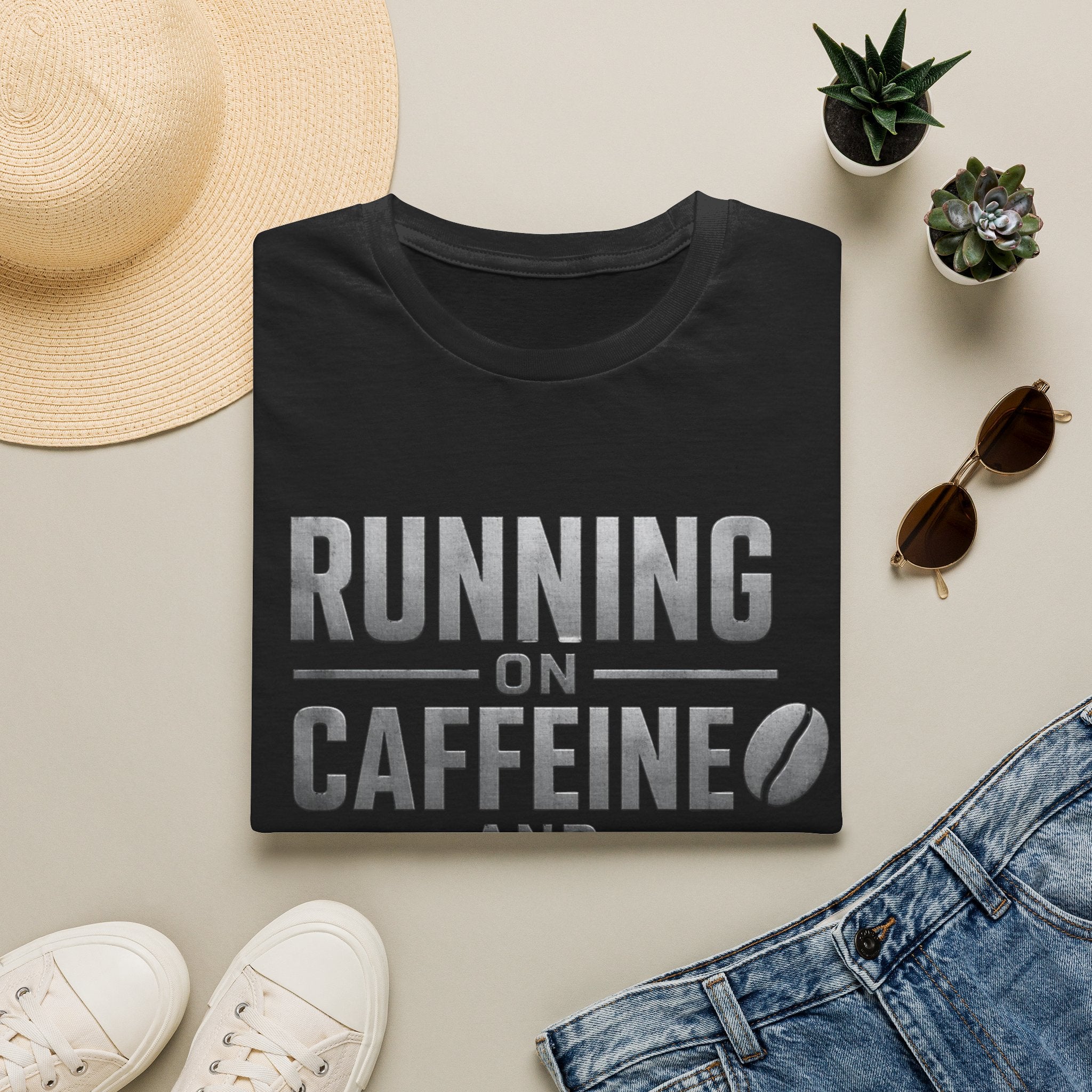 Running On Caffeine And Deadlines | Trucker T-shirt