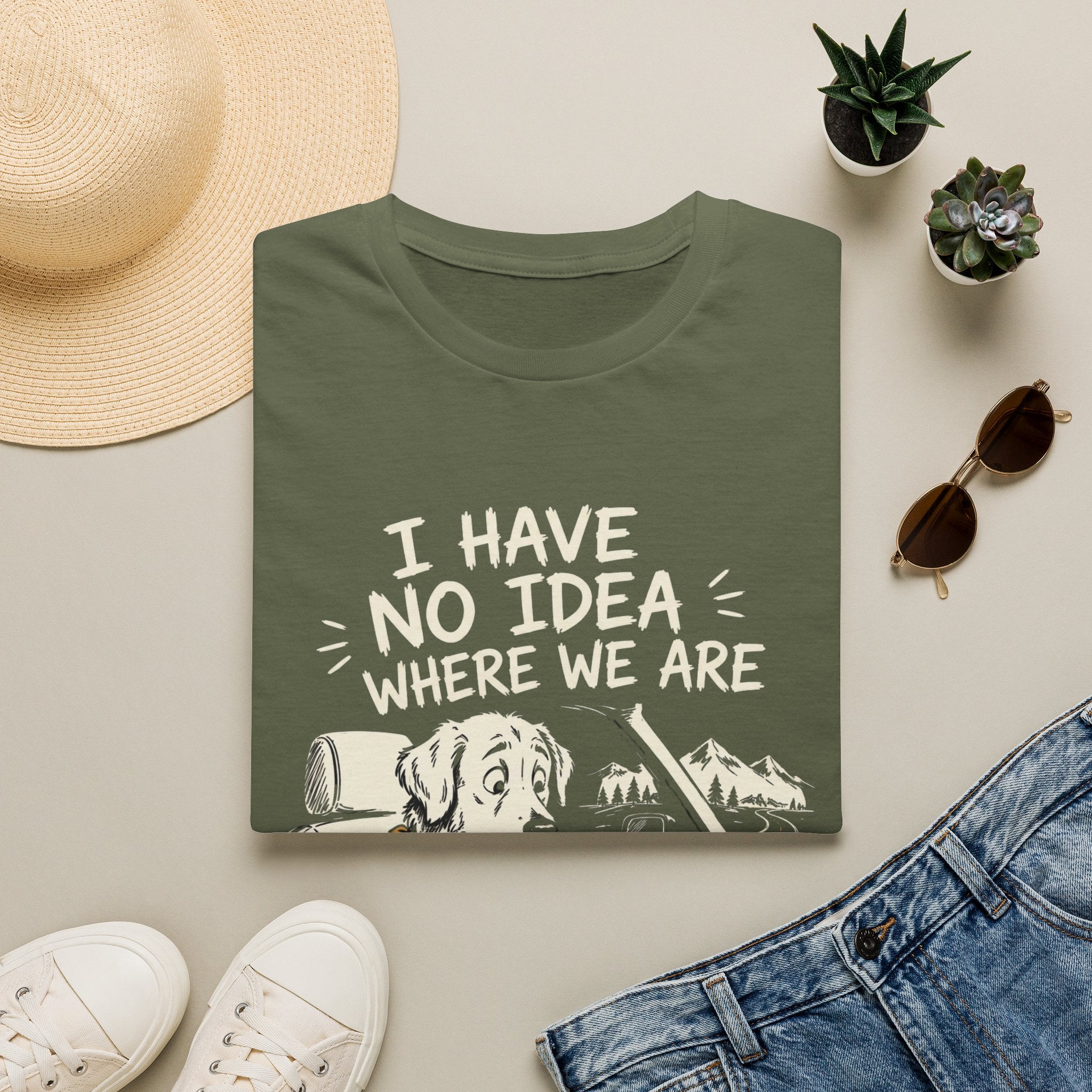 I Have No Idea Where We Are - Dog Image | Trucker T-shirt