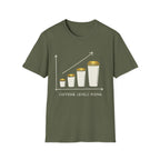 Caffeine Leve Rising | Trucker T-shirt