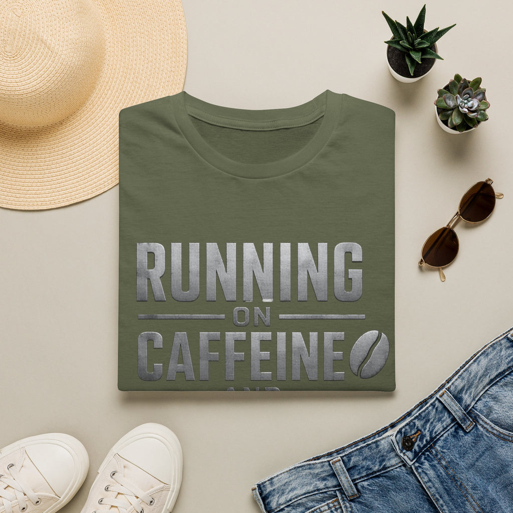 Running On Caffeine And Deadlines | Trucker T-shirt