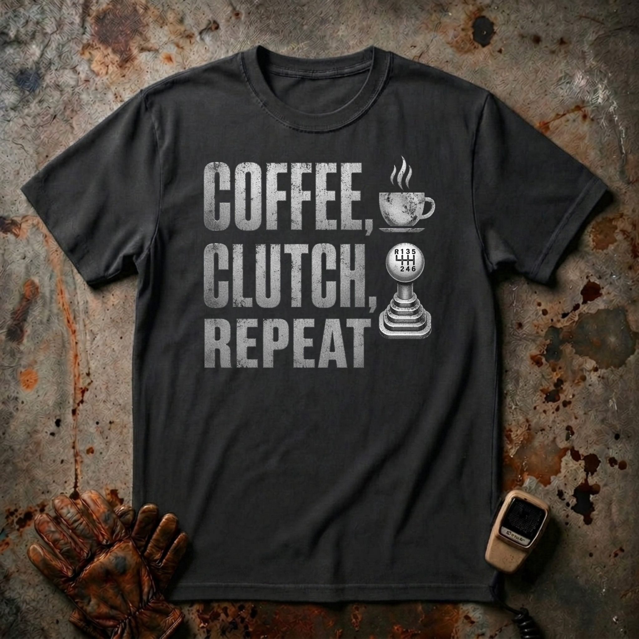 Coffee Clutch Repeat  | Trucker T-shirt
