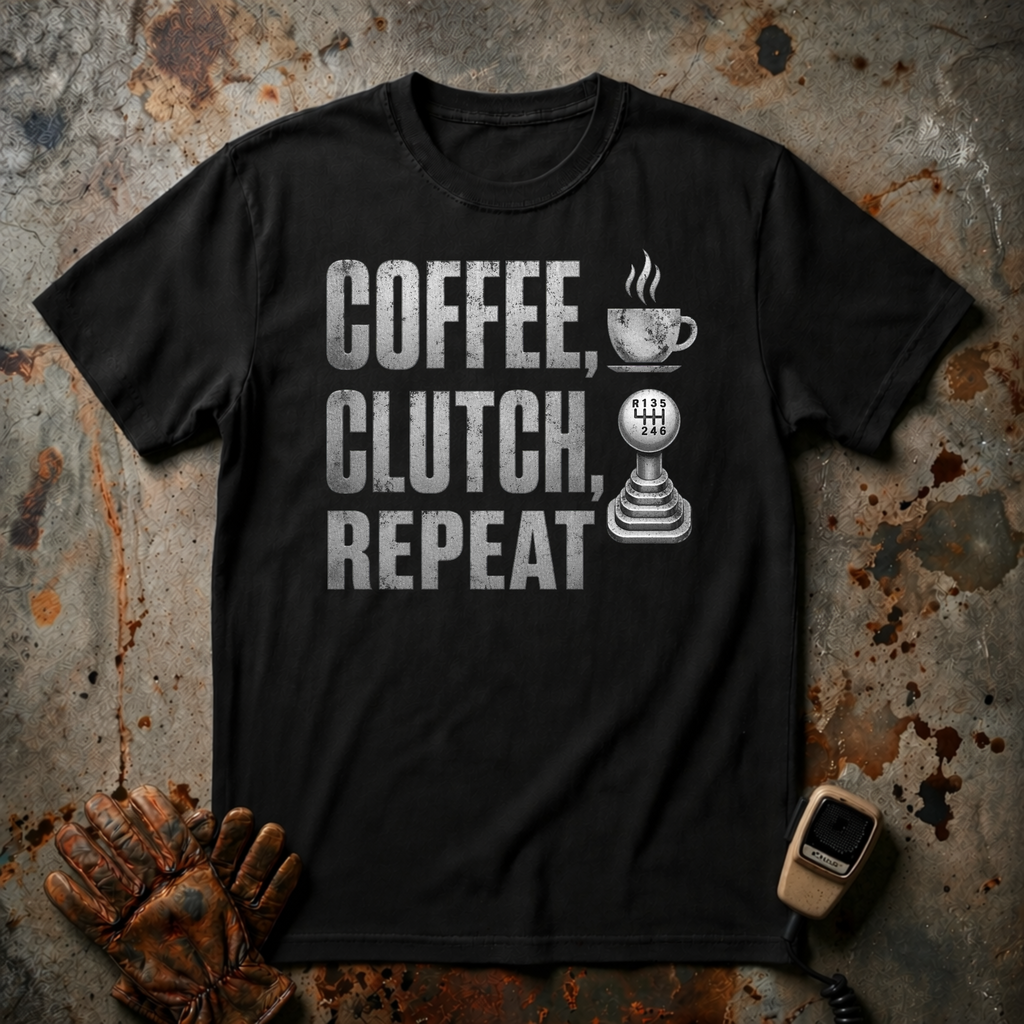 Coffee Clutch Repeat  | Trucker T-shirt