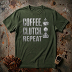 Coffee Clutch Repeat  | Trucker T-shirt