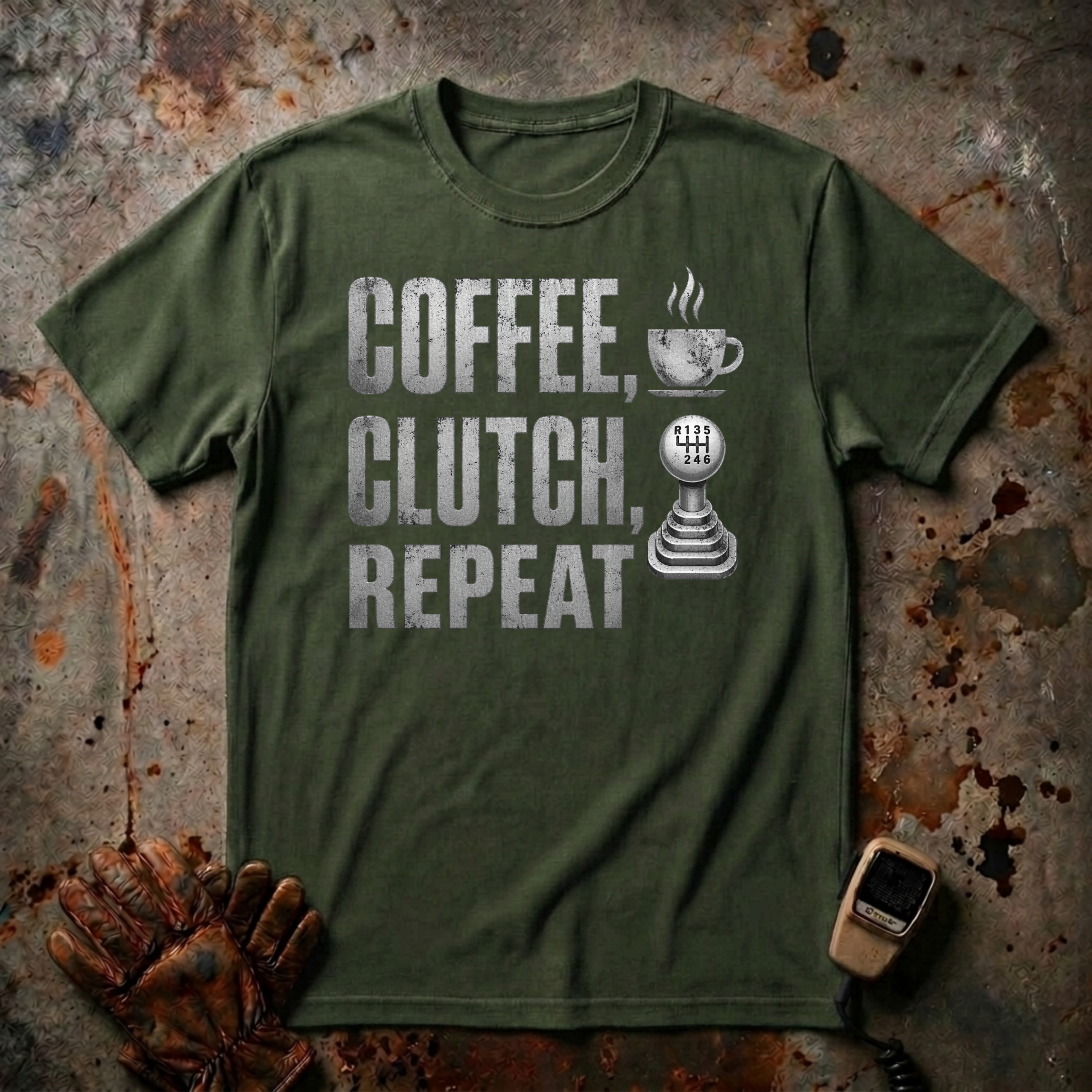 Coffee Clutch Repeat  | Trucker T-shirt