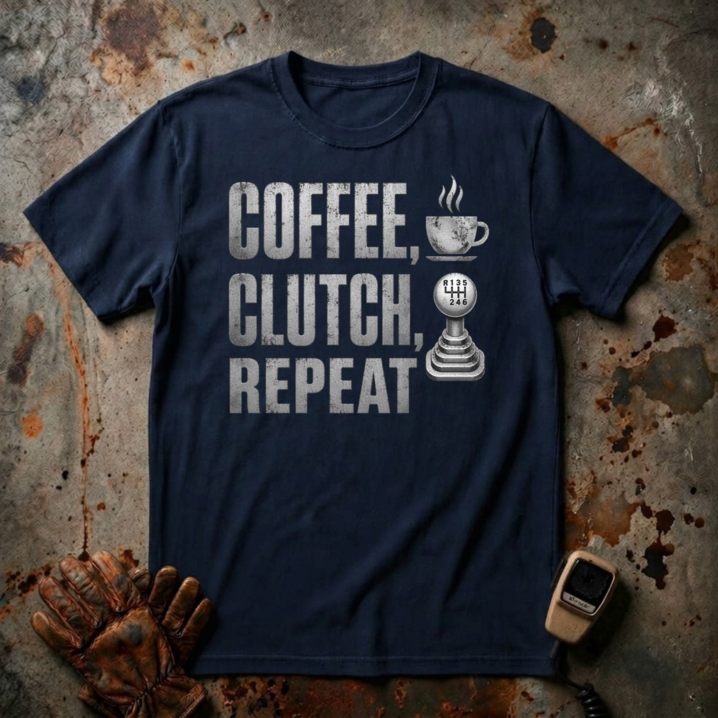 Coffee Clutch Repeat  | Trucker T-shirt