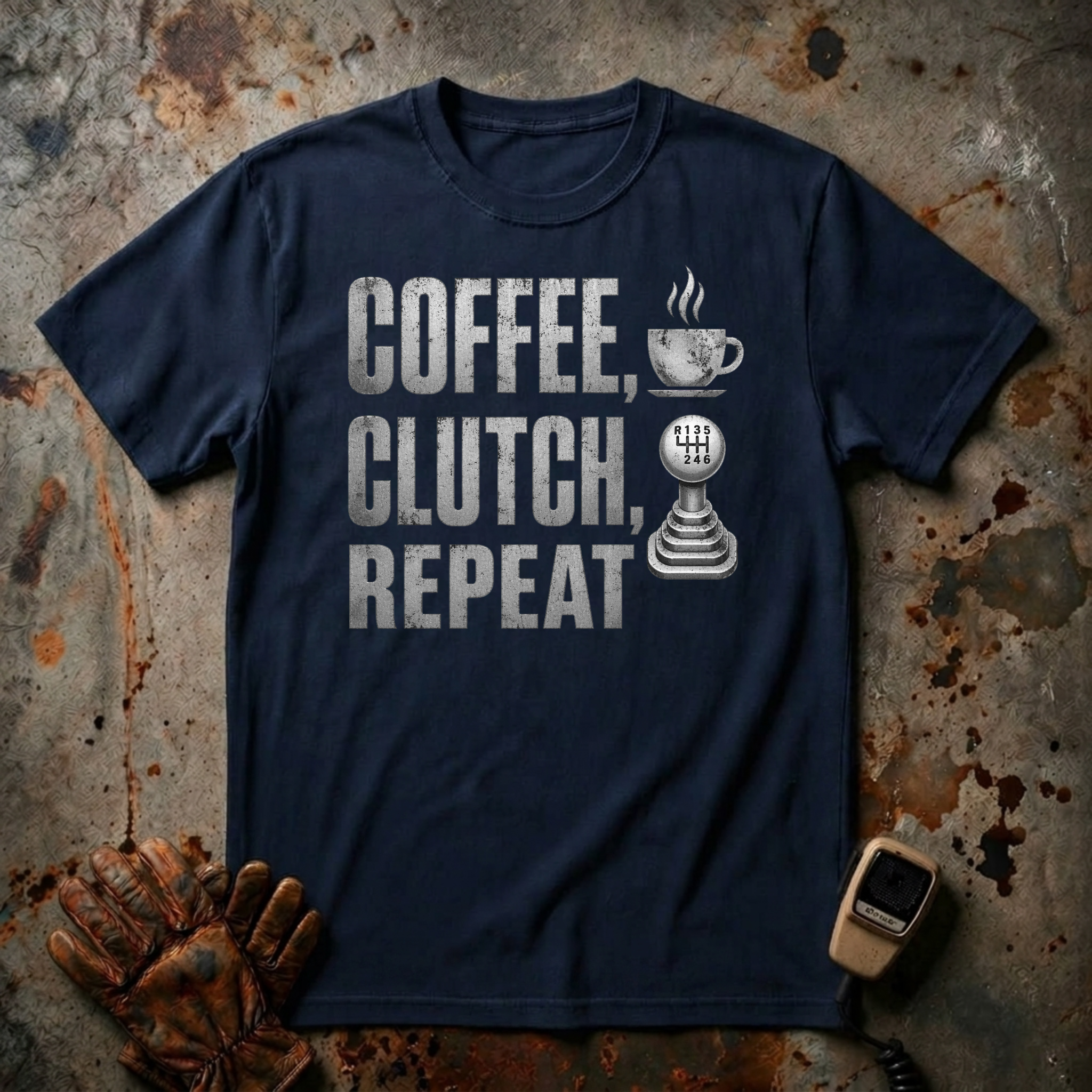 Coffee Clutch Repeat  | Trucker T-shirt