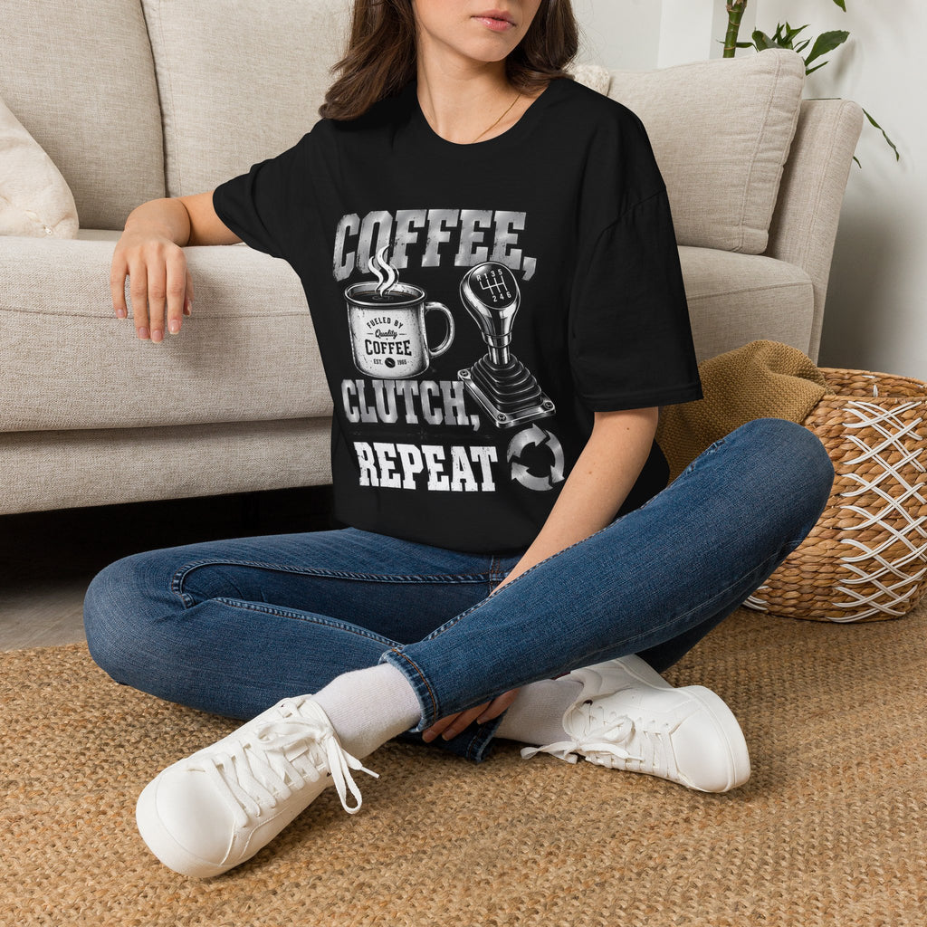 Coffee Clutch Repeat   - Image and Text T-Shirt
