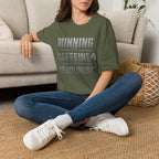 Running On Caffeine And Deadlines | Trucker T-shirt