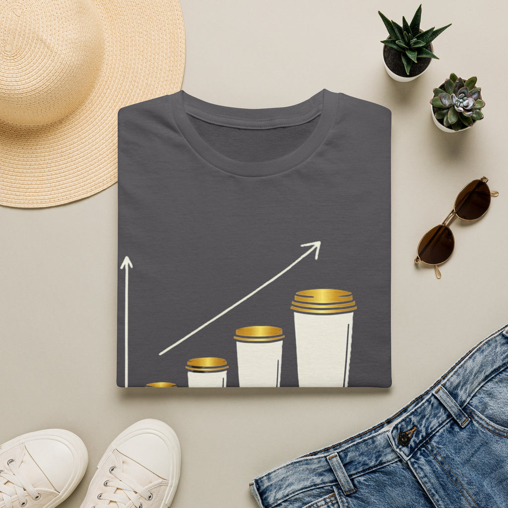 Caffeine Leve Rising | Trucker T-shirt