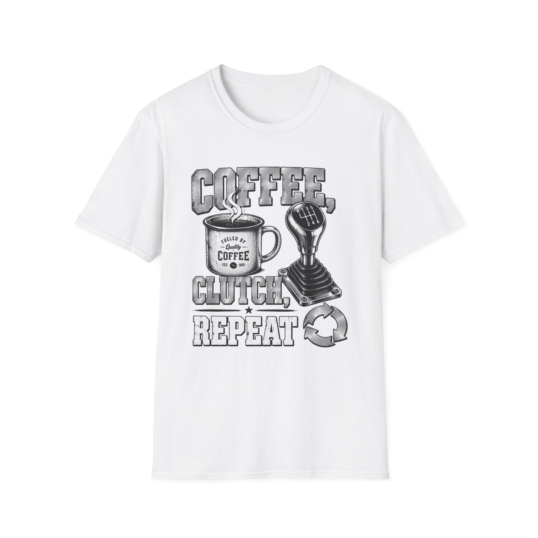 Coffee Clutch Repeat   - Image and Text T-Shirt
