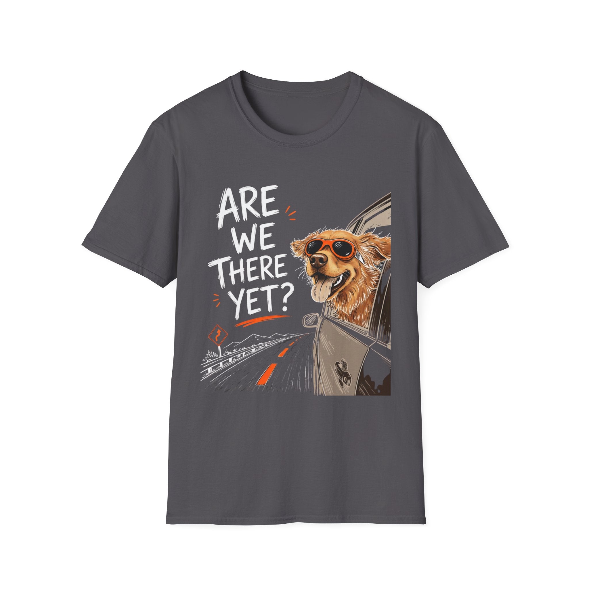 Are We There Yet - Dog image | Trucker T-shirt
