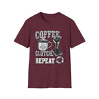 Coffee Clutch Repeat   - Image and Text T-Shirt