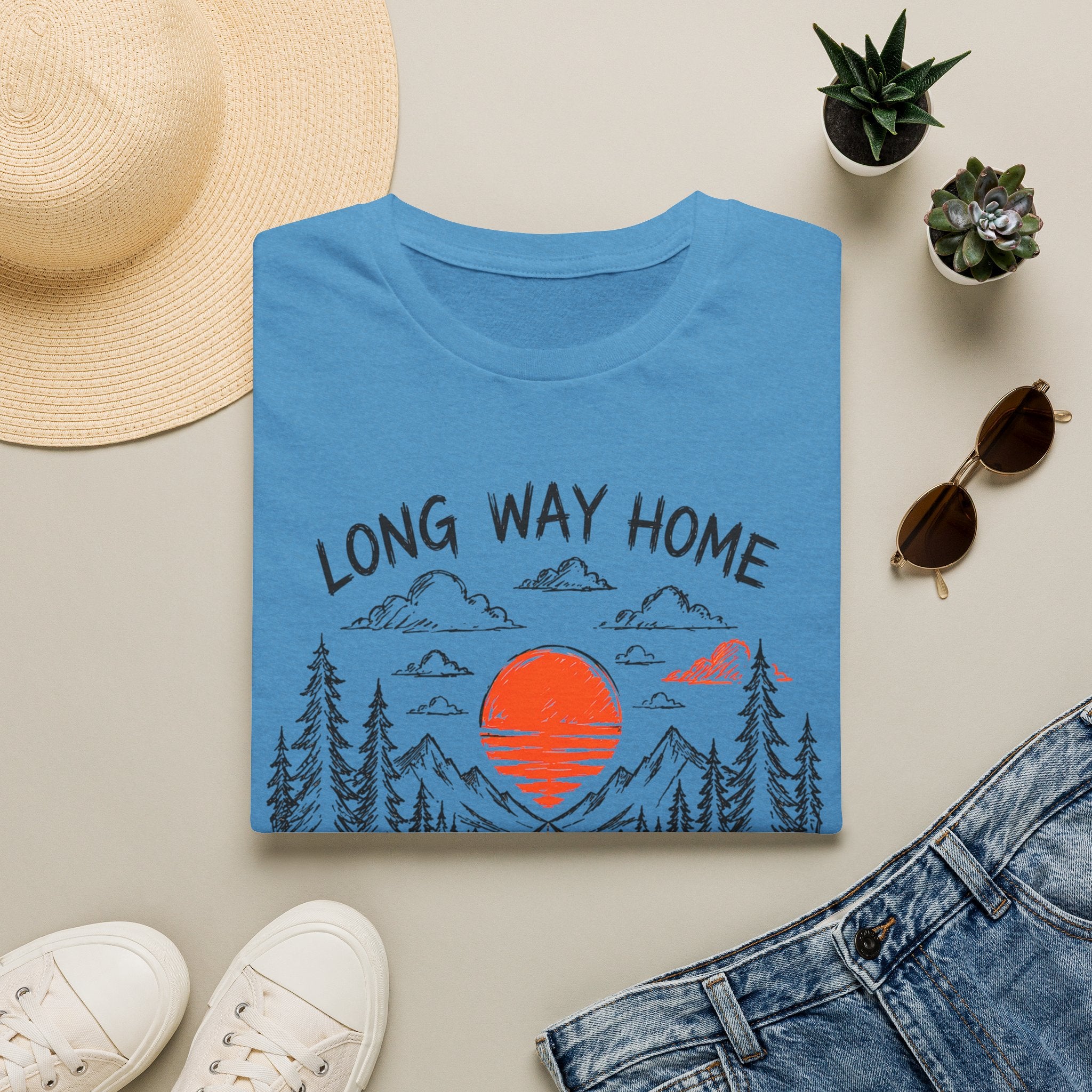 Long Way Home T-Shirt — 'Lunch Break on the Road' Route 63 Graphic Tee