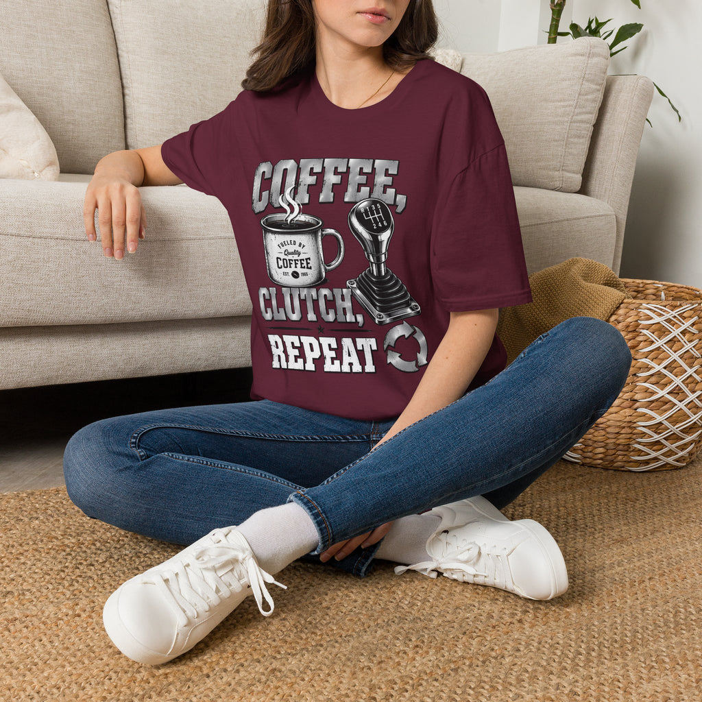 Coffee Clutch Repeat   - Image and Text T-Shirt