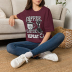 Coffee Clutch Repeat   - Image and Text T-Shirt