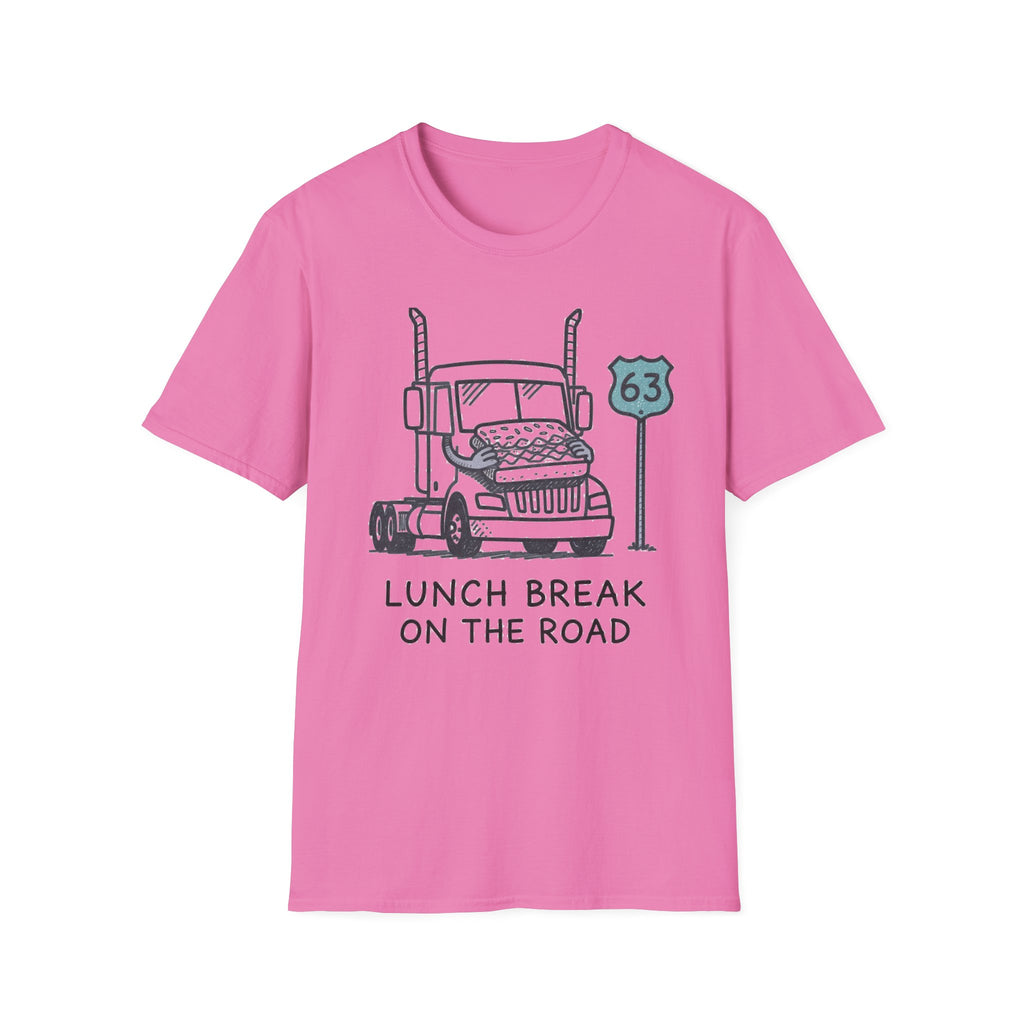 Trucker T-Shirt — 'Lunch Break on the Road' Route 63 Graphic Tee