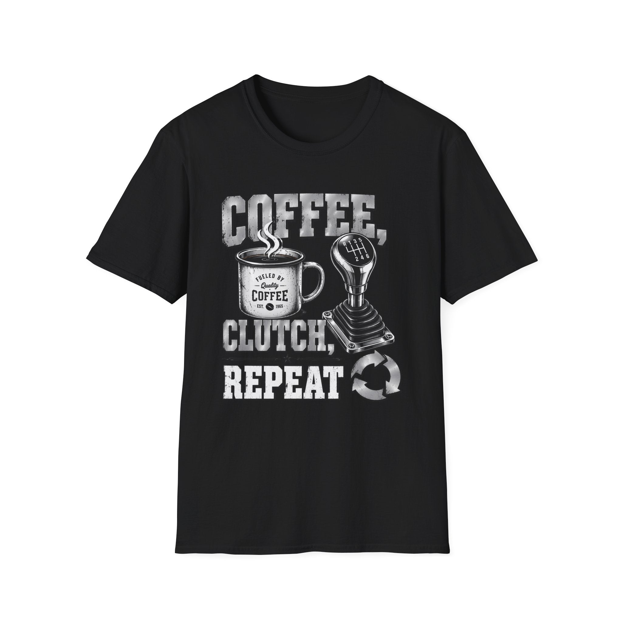 Coffee Clutch Repeat   - Image and Text T-Shirt