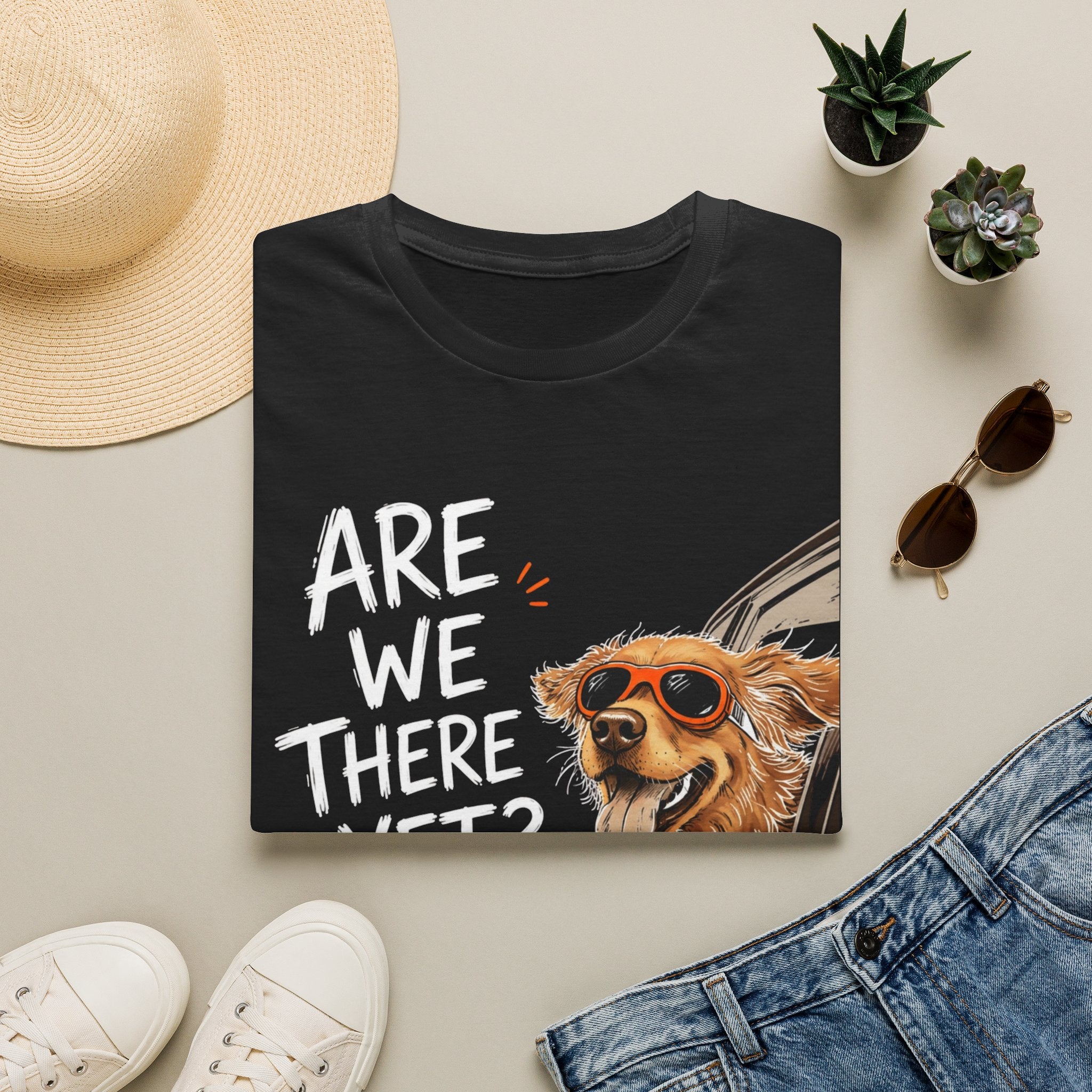Are We There Yet - Dog image | Trucker T-shirt