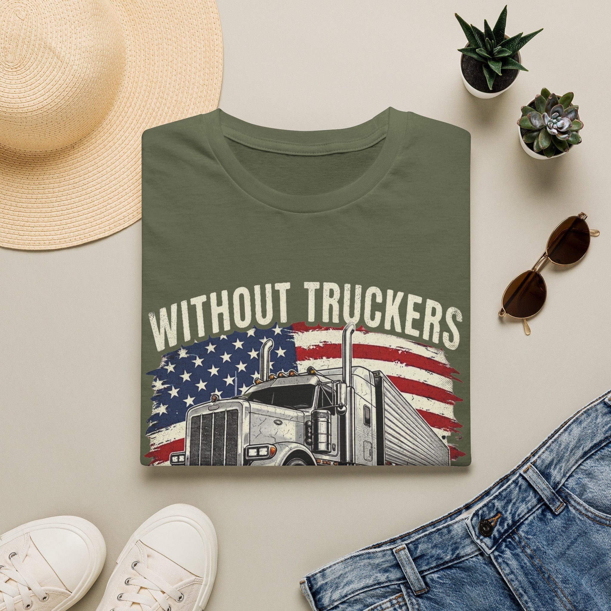Without Truckers America Stops | Trucker T-shirt