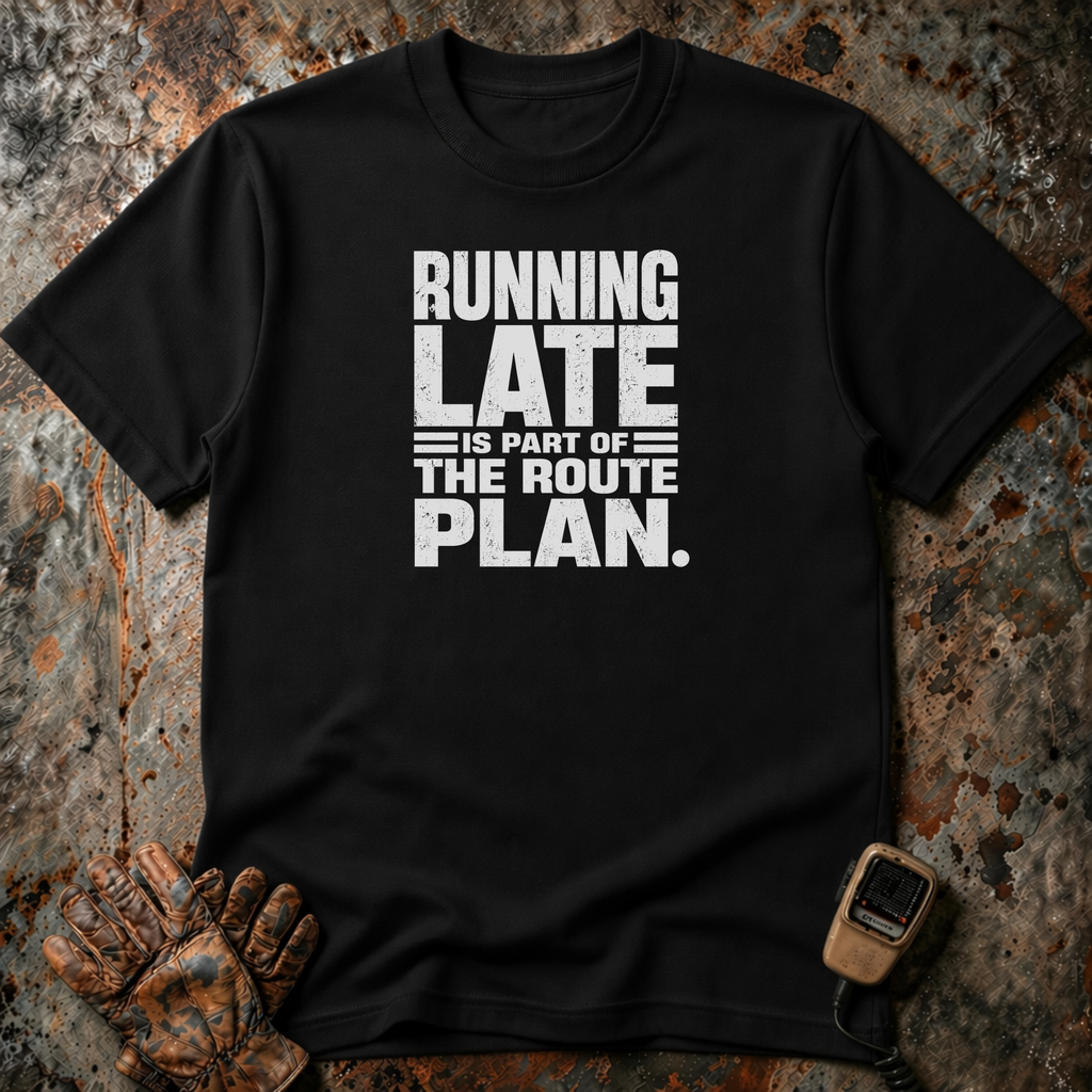 Running Late Is Part of Route The Route Plan | Trucker T-shirt