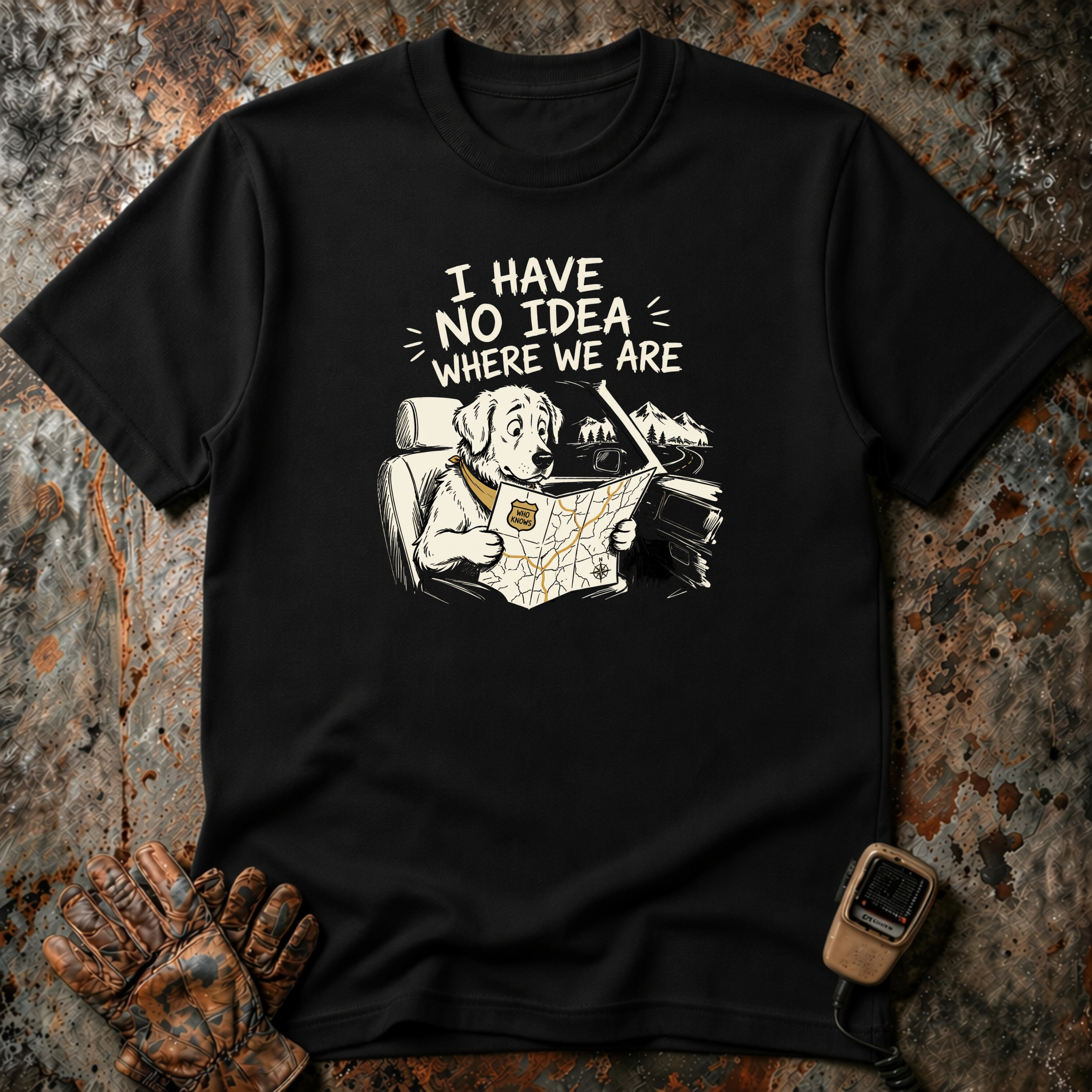I Have No Idea Where We Are - Dog Image | Trucker T-shirt