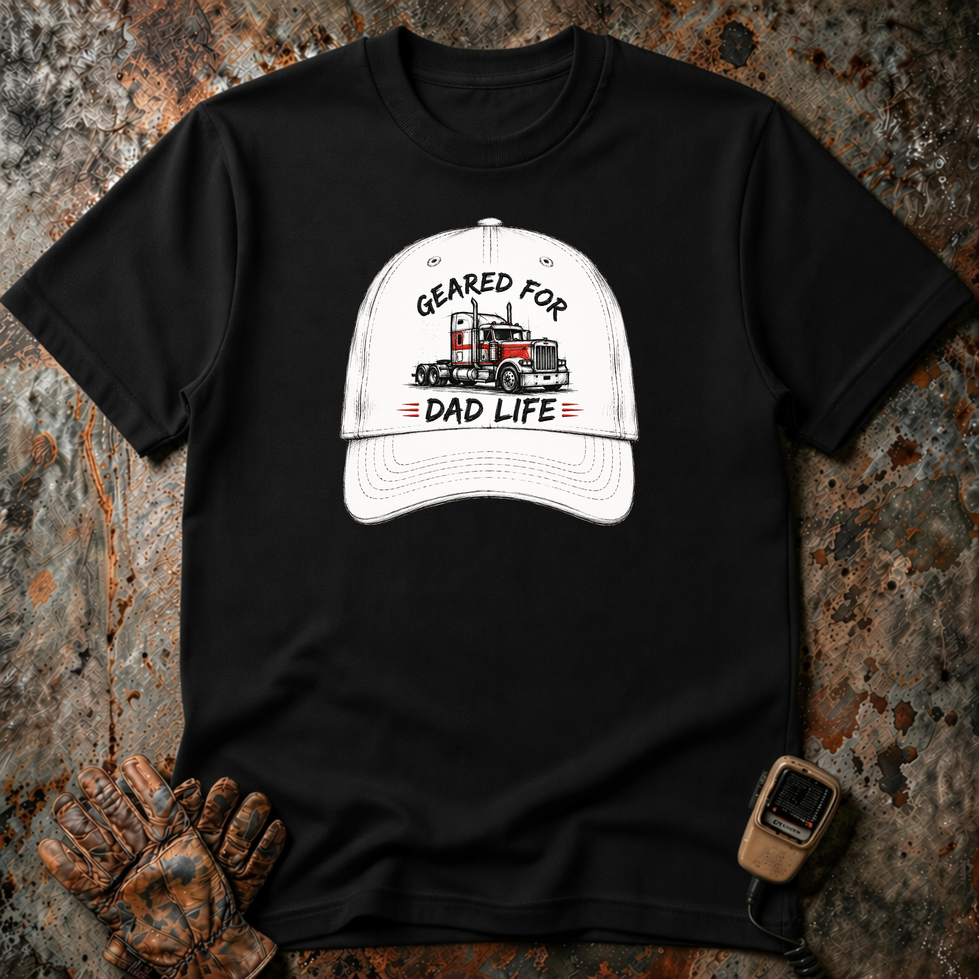 Geared For Dad Life l | Trucker T-shirt