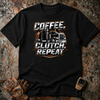 Coffee Clutch Repeat | Trucker T-shirt