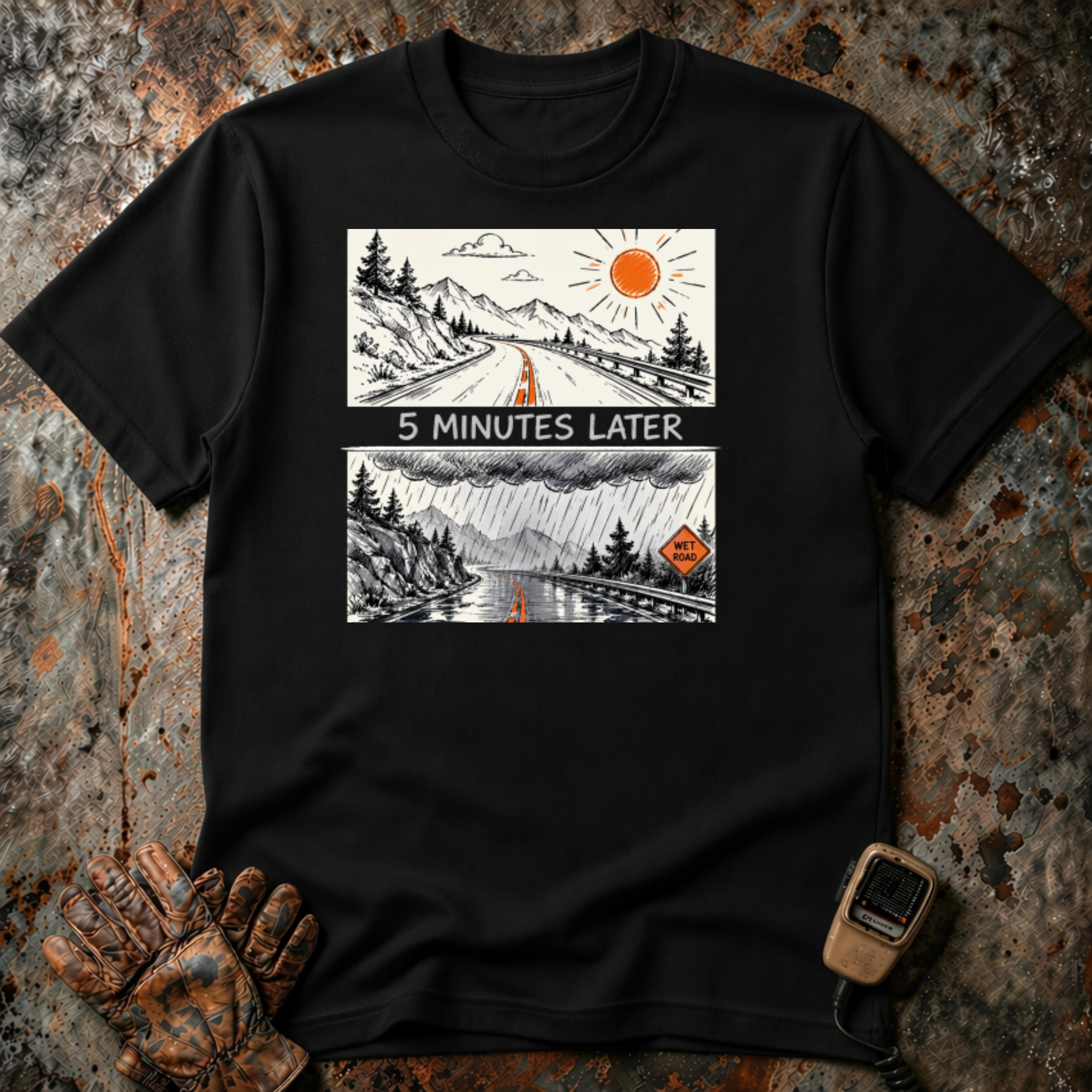 5 Minutes Later Rain | Trucker T-shirt