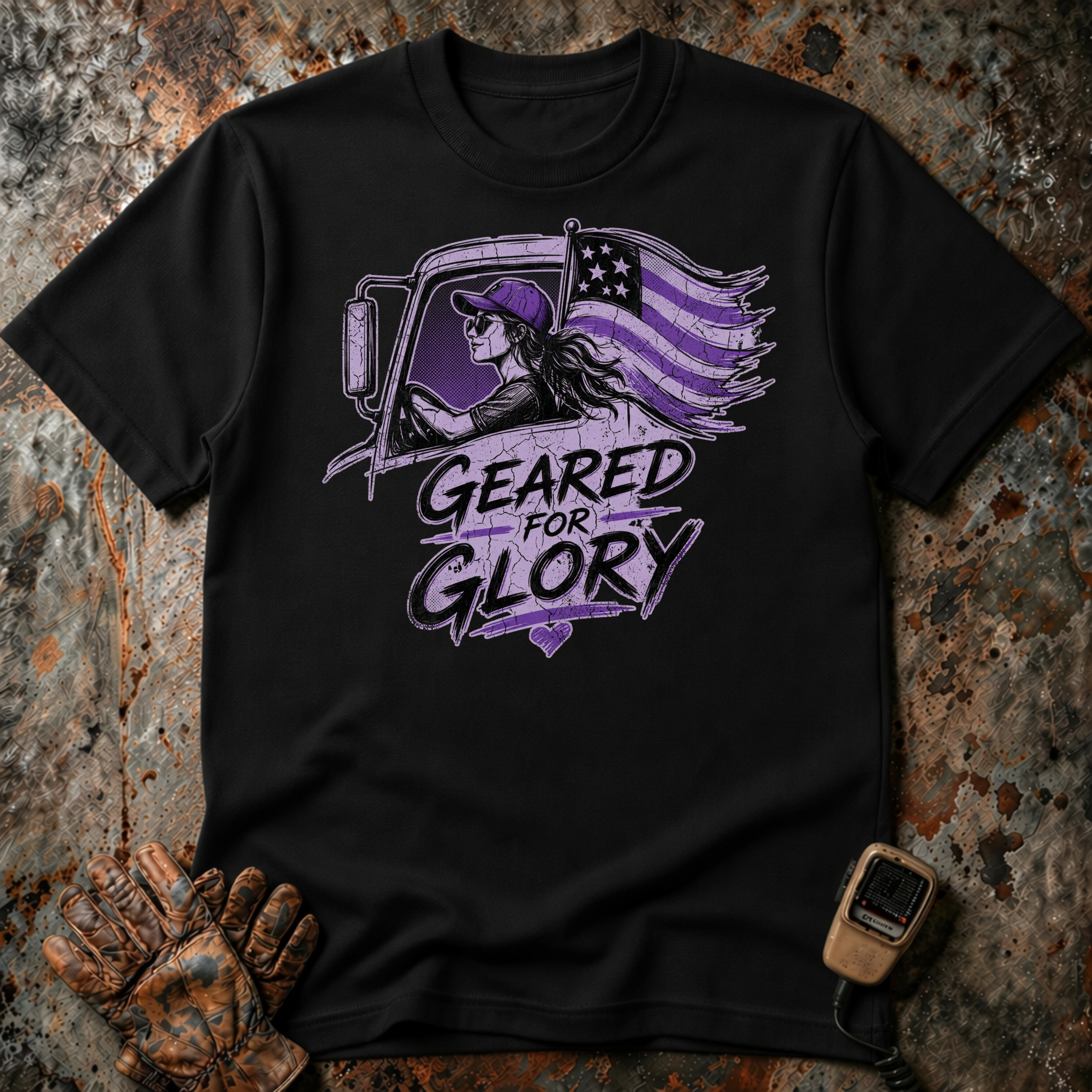 Geared For Glory - Femal Trucker | Trucker T-shirt