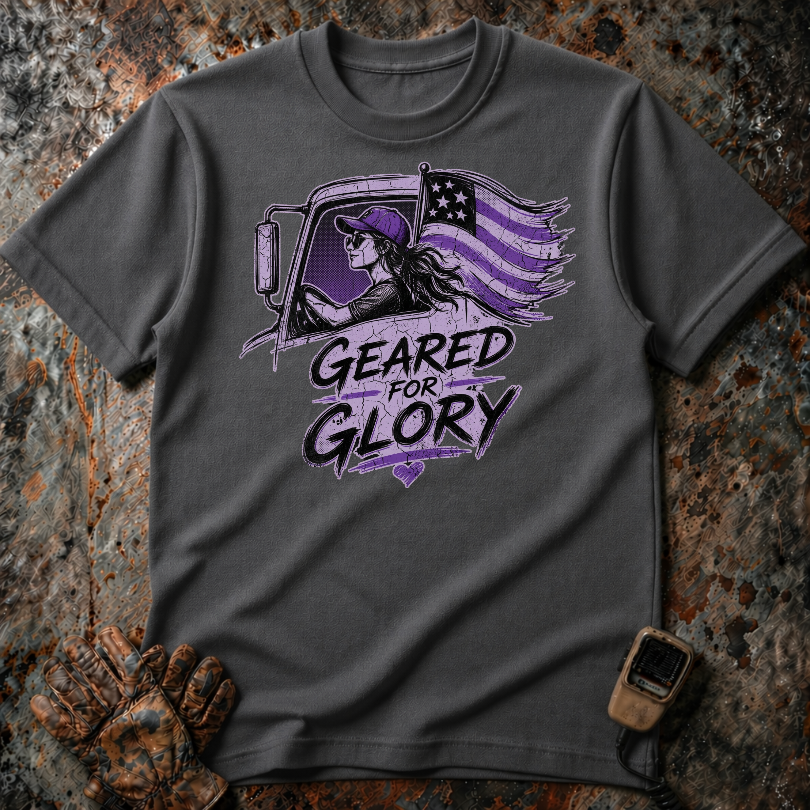 Geared For Glory - Femal Trucker | Trucker T-shirt