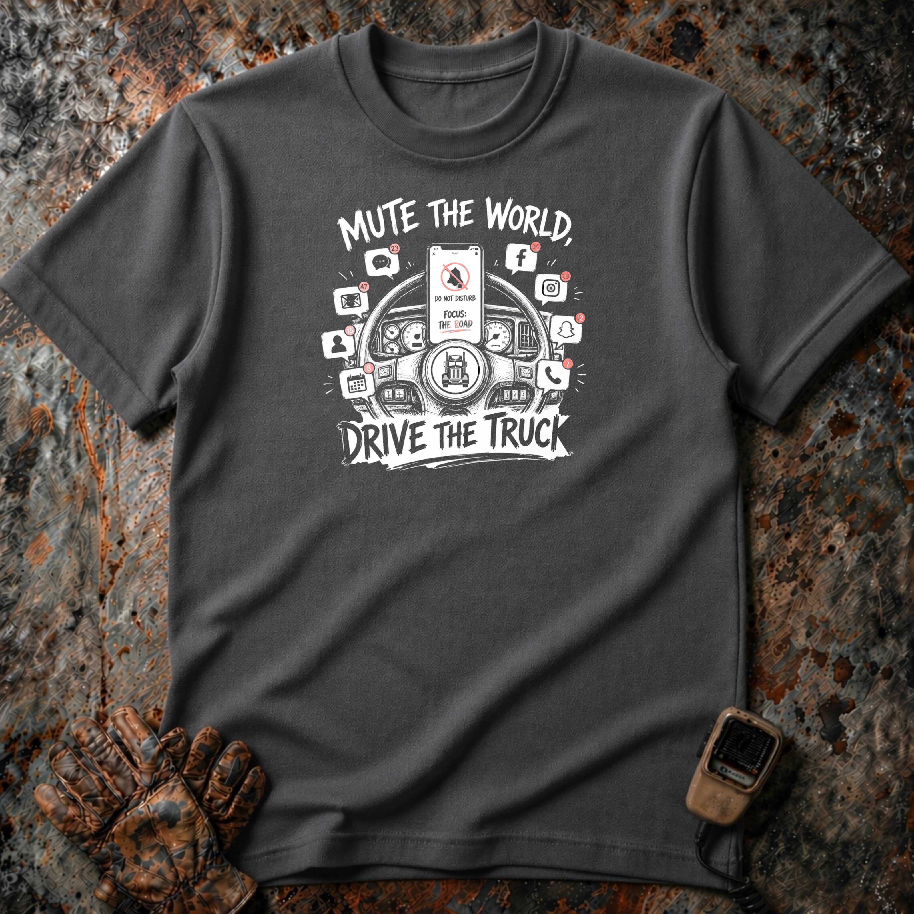 Mute The World Drive The Truck | Trucker T-shirt