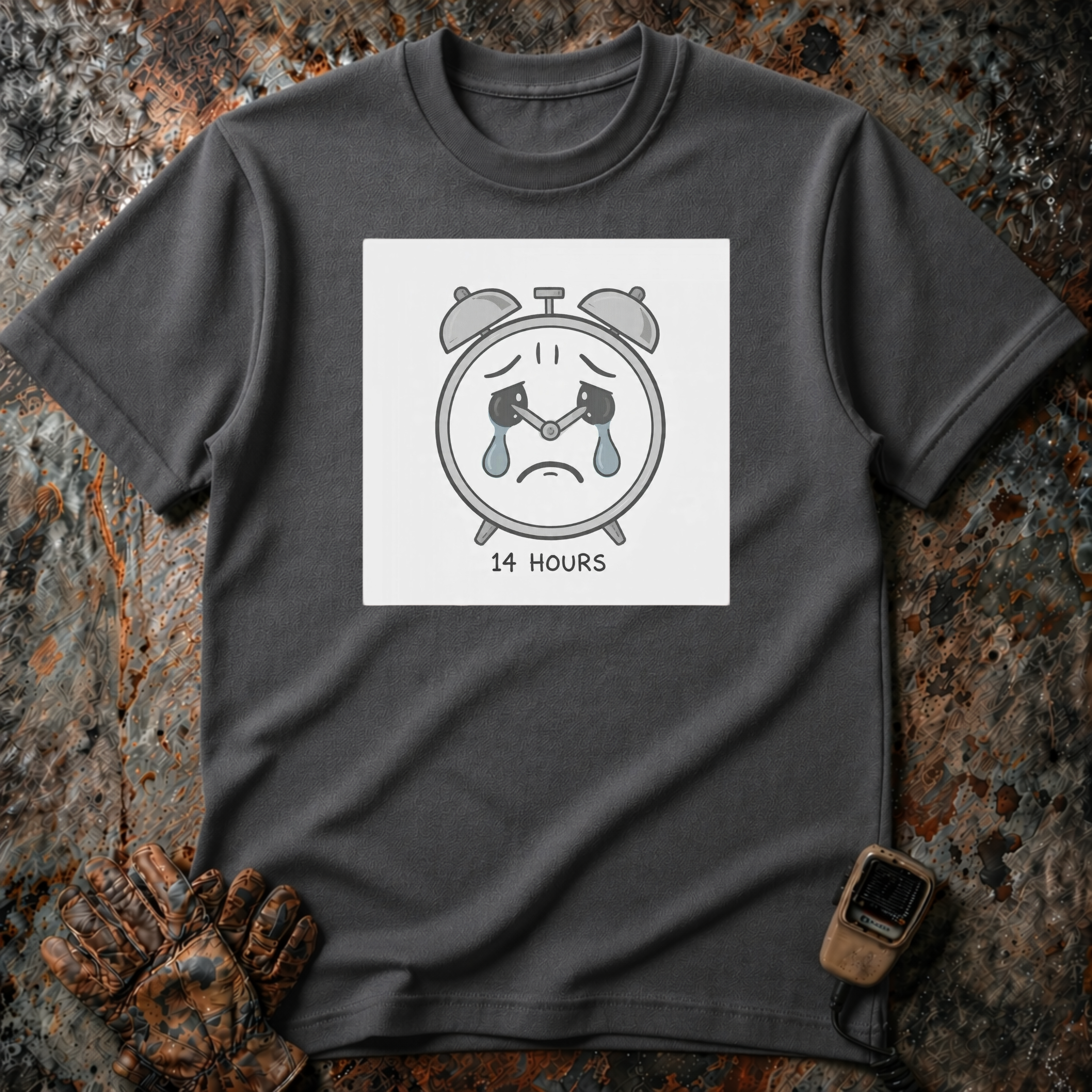 14 Hours - Crying Clock| Trucker T-shirt