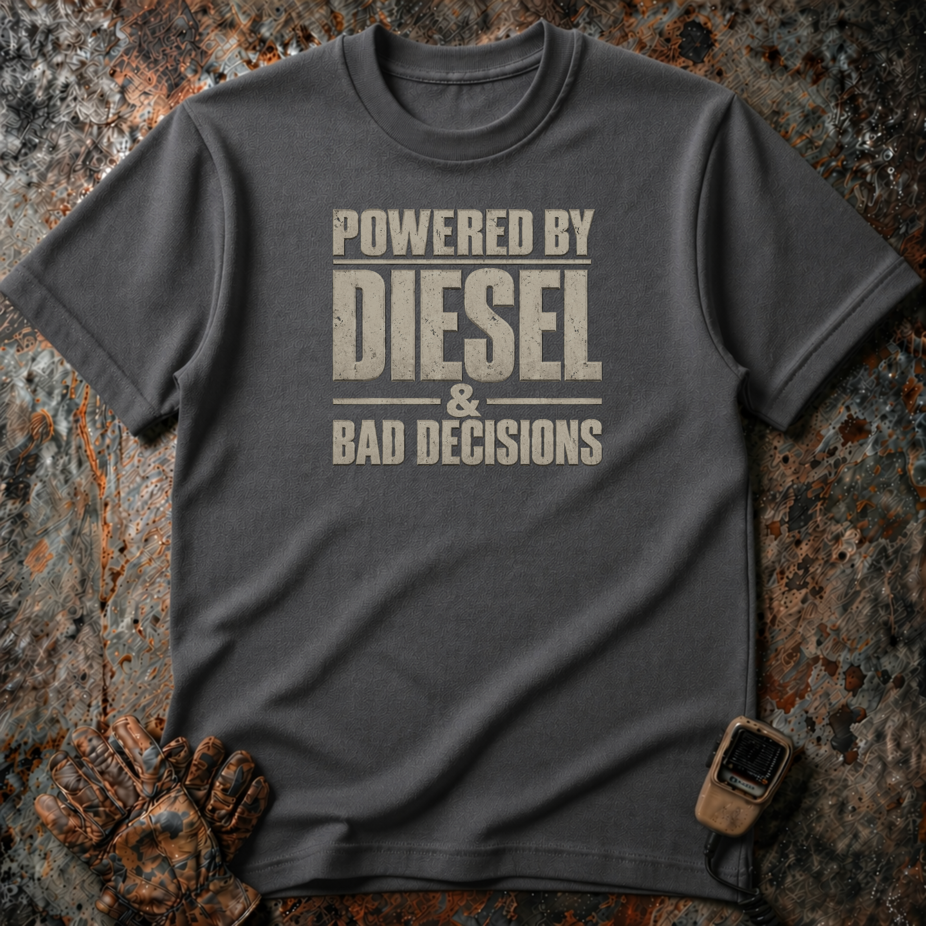 Powered By Diesel And Bad Decisions | Trucker T-shirt