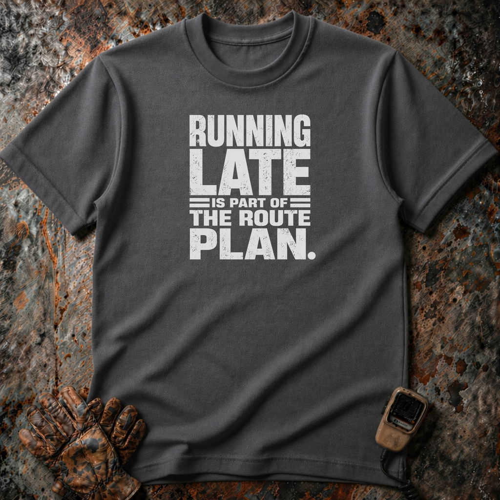 Running Late Is Part of Route The Route Plan | Trucker T-shirt