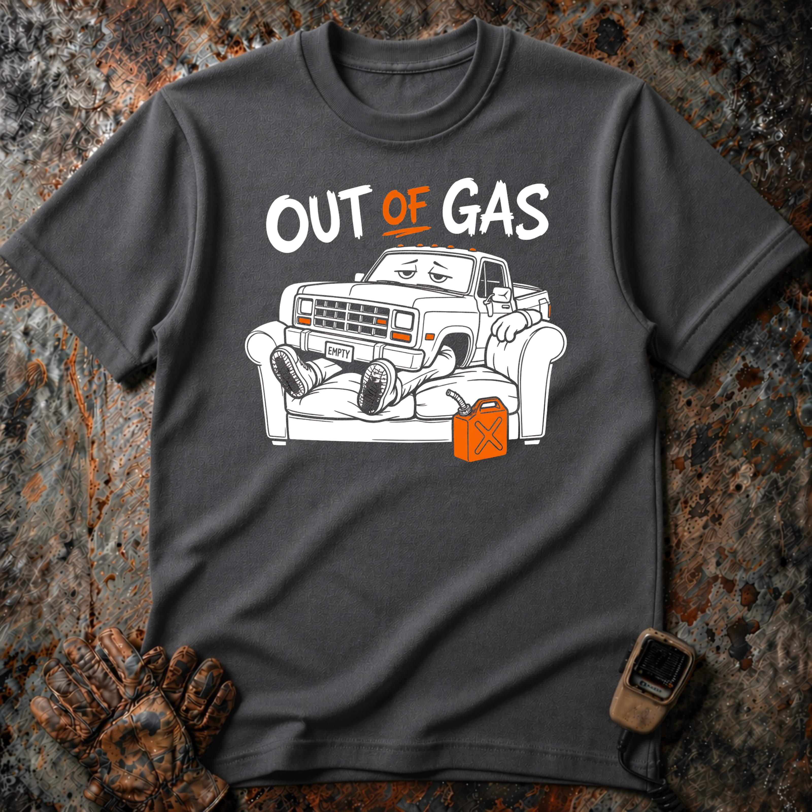 Out Of Gas | Trucker T-shirt