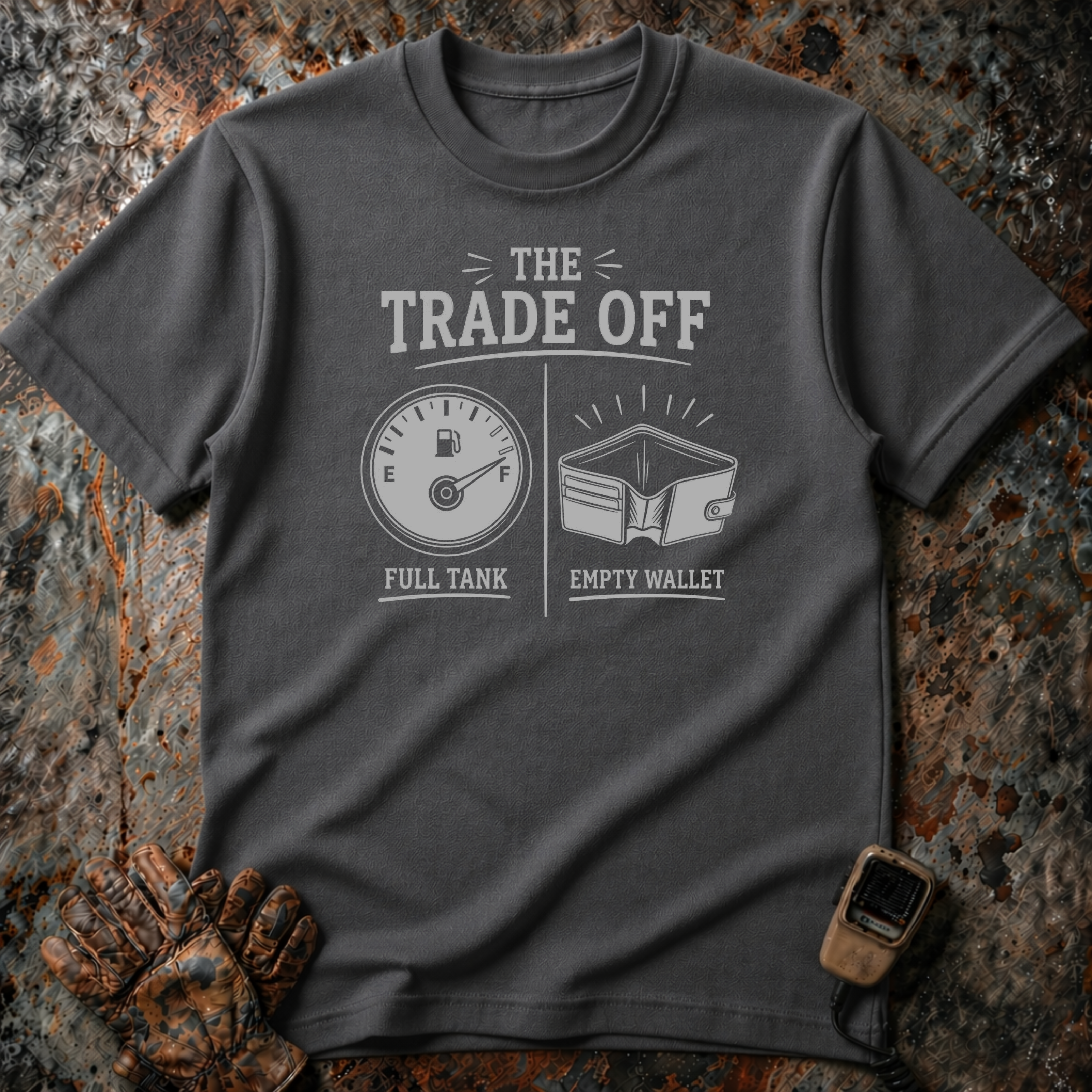 The Trade Off - Full Tank Empty Wallet | Trucker T-shirt