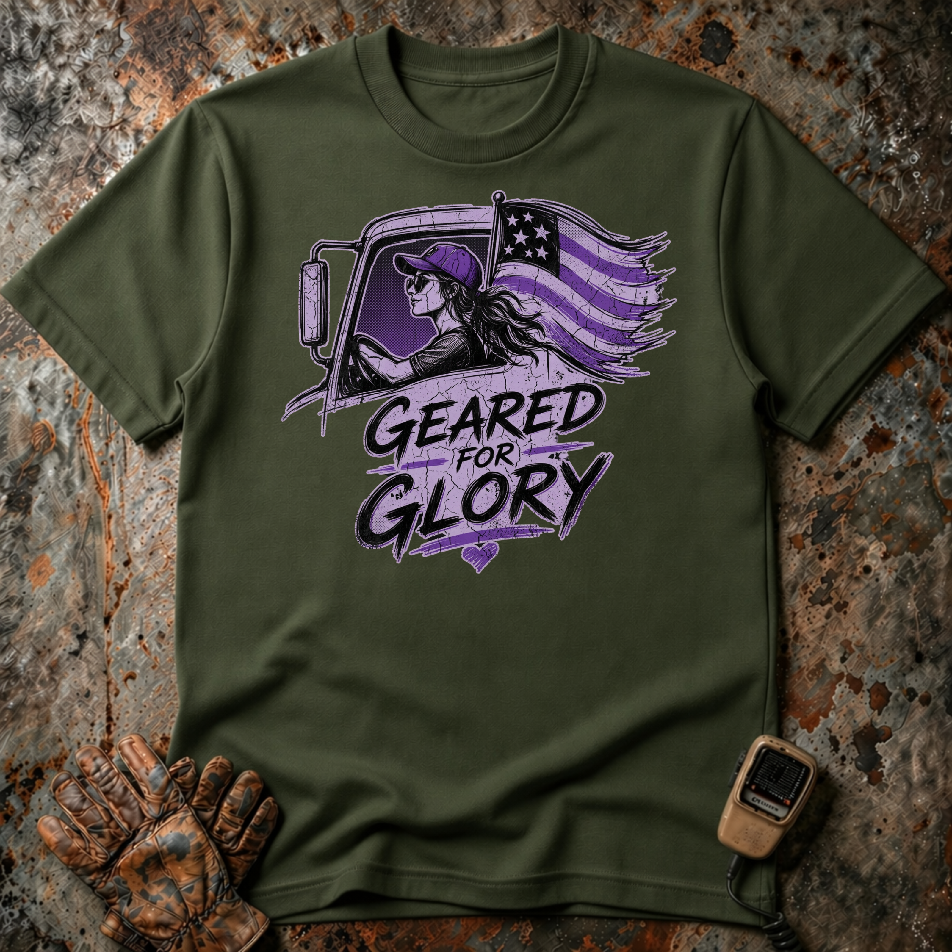 Geared For Glory - Femal Trucker | Trucker T-shirt