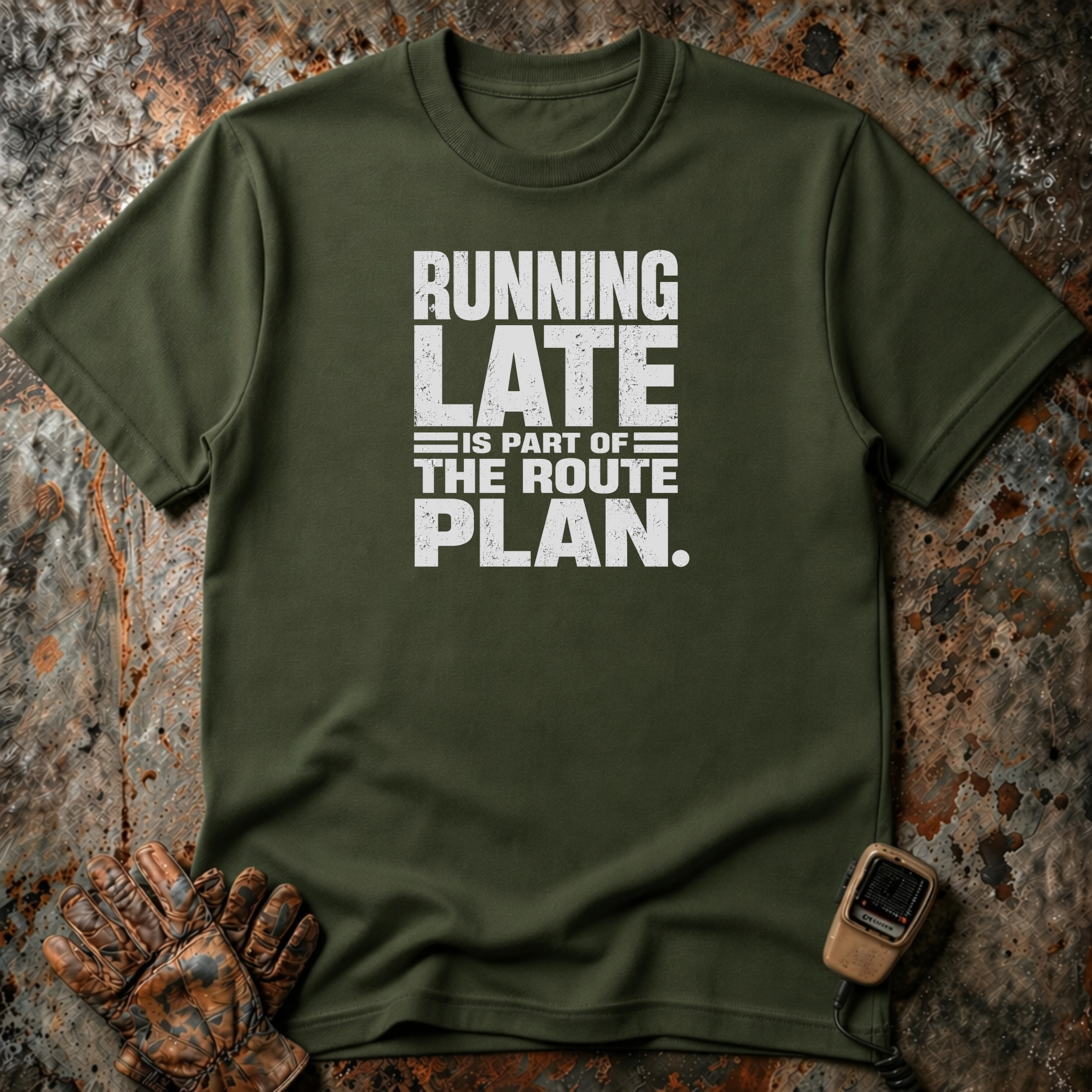 Running Late Is Part of Route The Route Plan | Trucker T-shirt