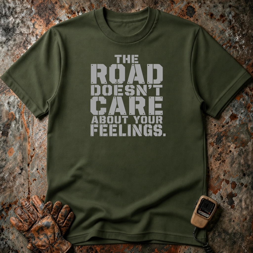 The Road Doesn't Care About Your Feelings | Trucker T-shirt