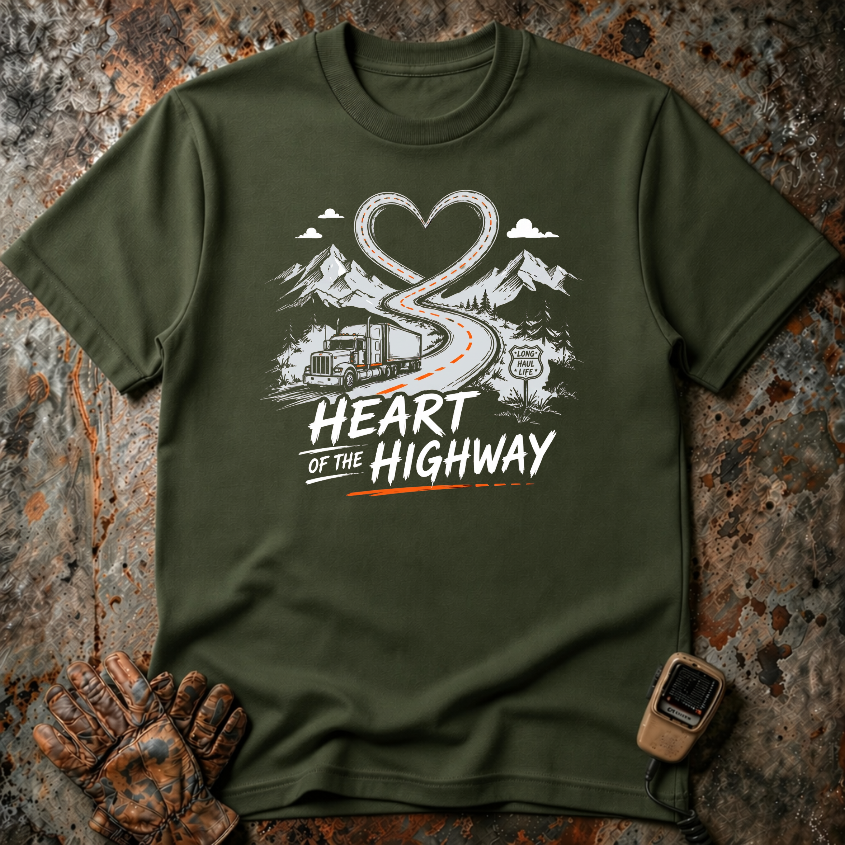 Heart Of The Highway | Trucker T-shirt
