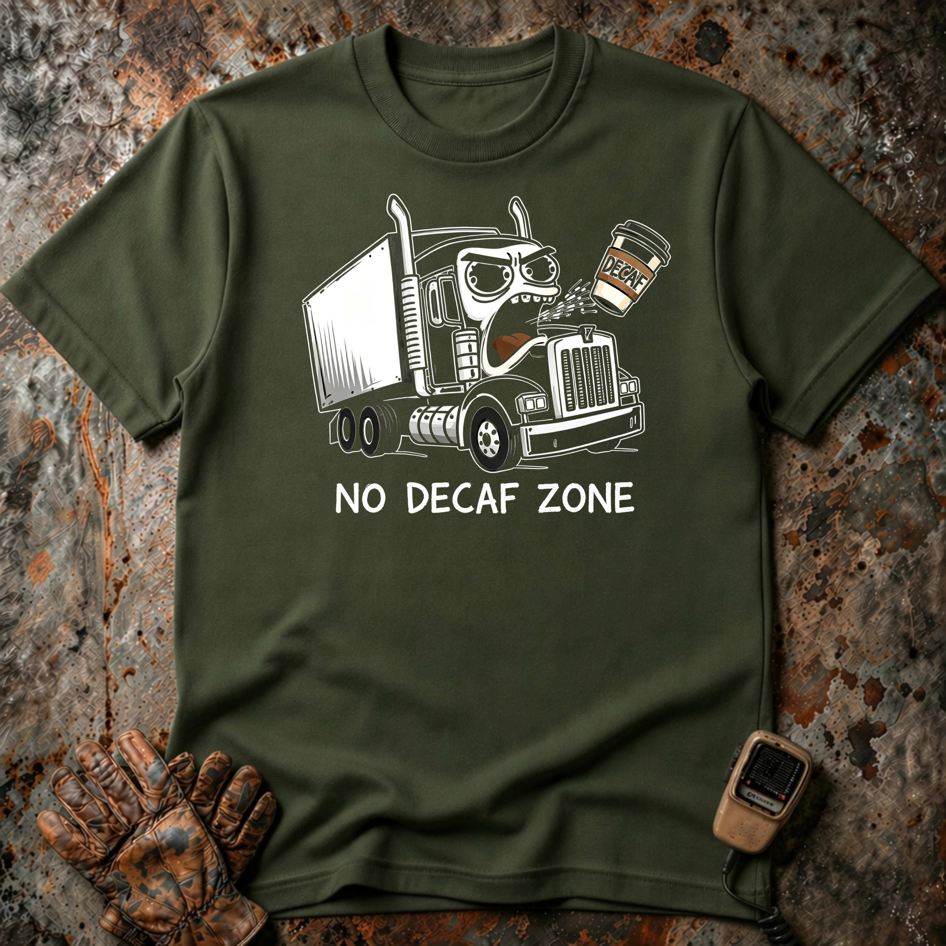 No Decaf Zone | Trucker T-shirt