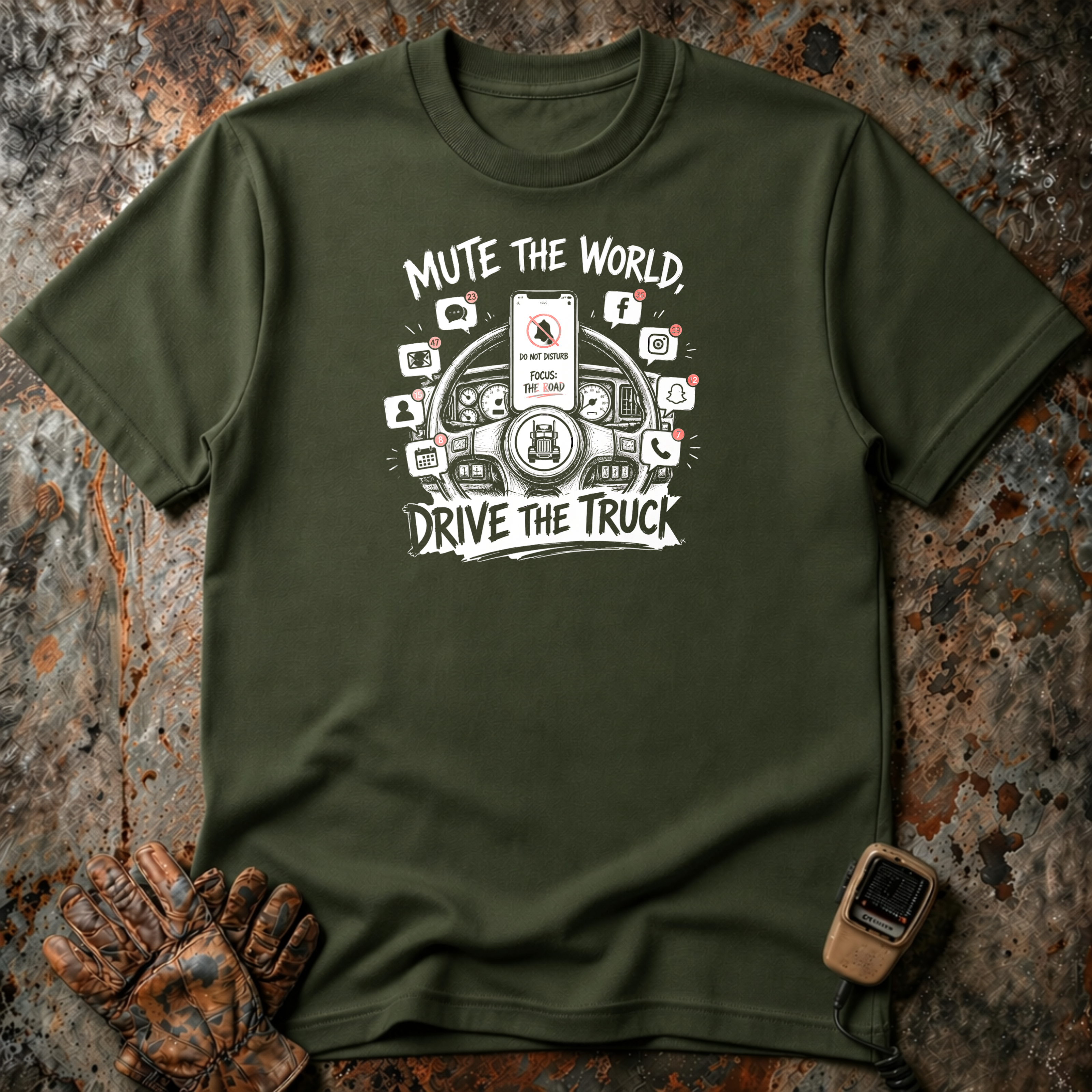 Mute The World Drive The Truck | Trucker T-shirt