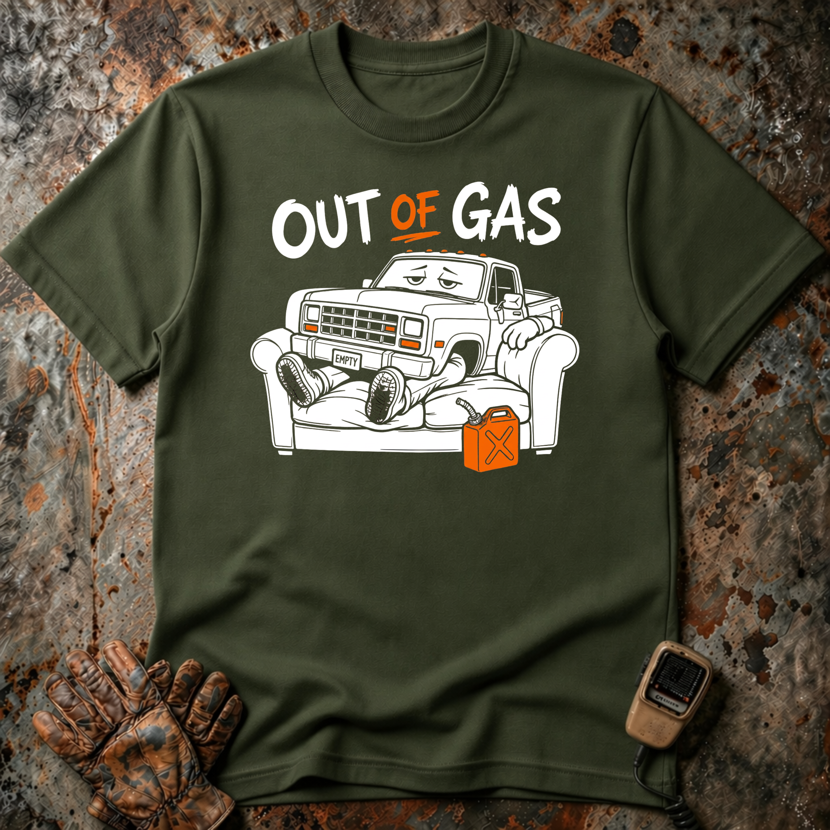 Out Of Gas | Trucker T-shirt