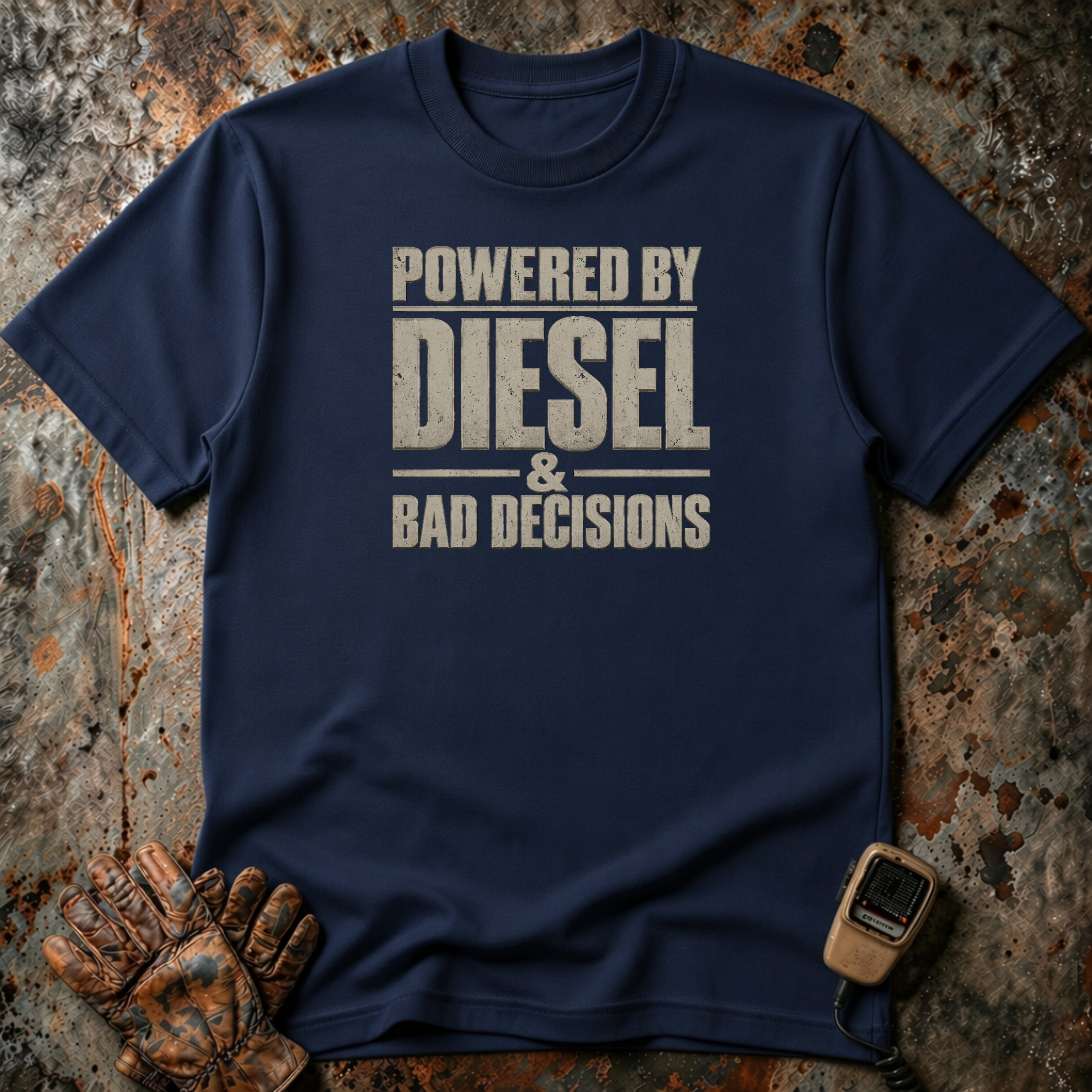 Powered By Diesel And Bad Decisions | Trucker T-shirt
