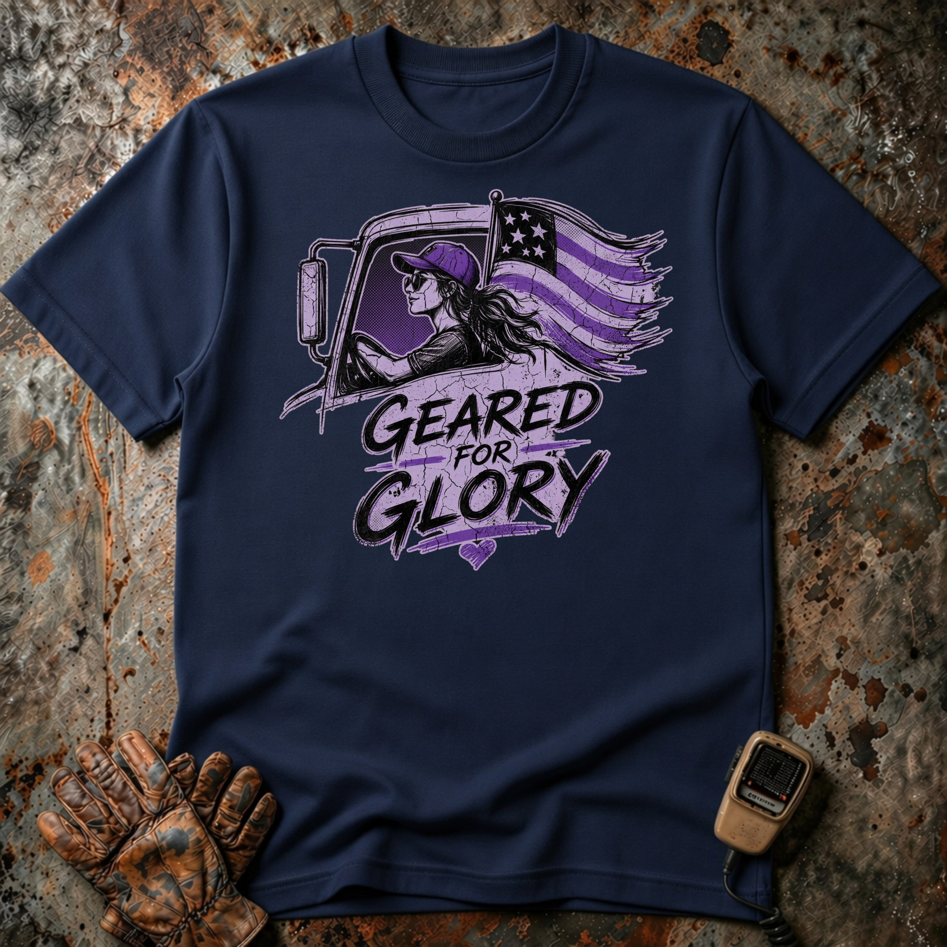 Geared For Glory - Femal Trucker | Trucker T-shirt