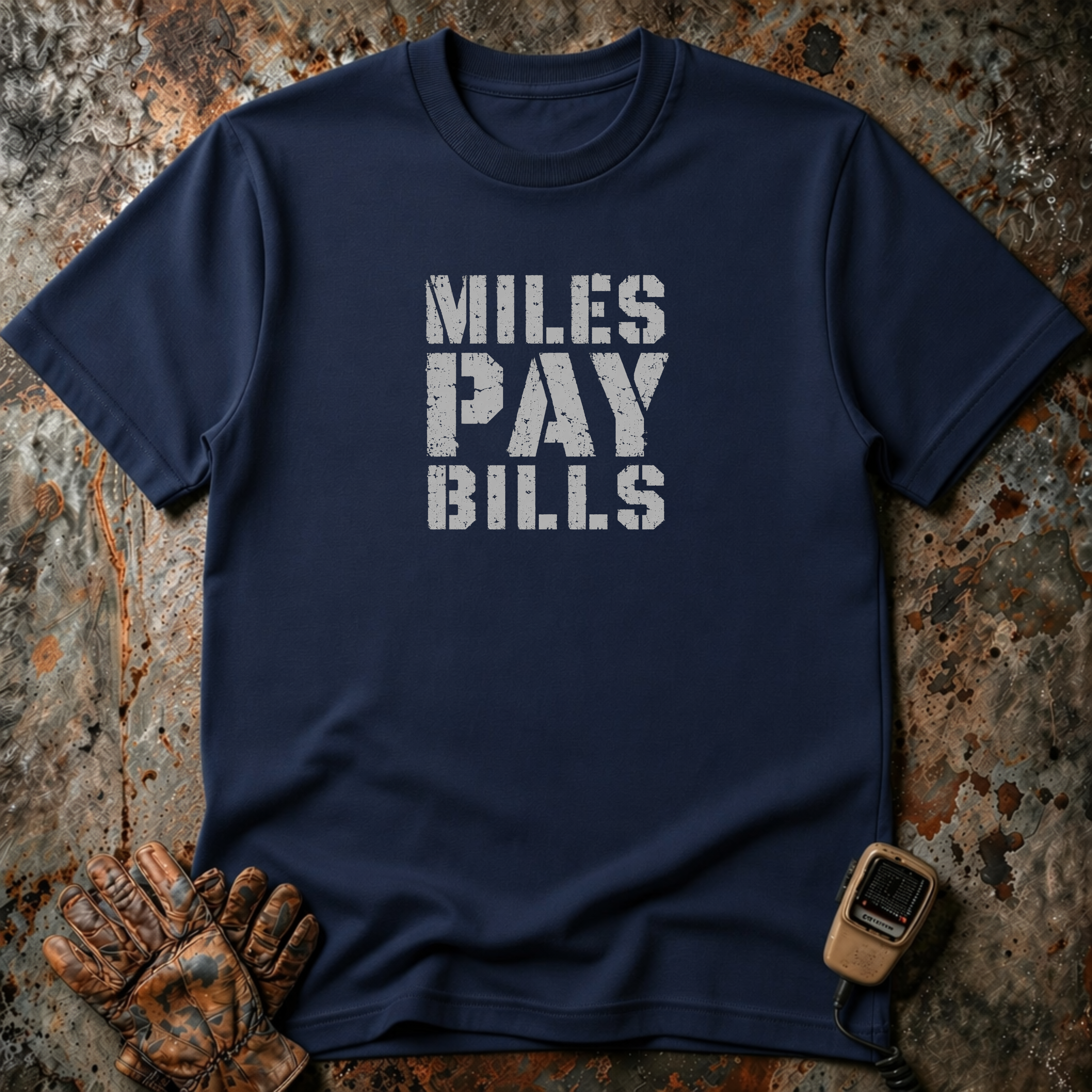 Miles Pay Bills | Trucker T-shirt