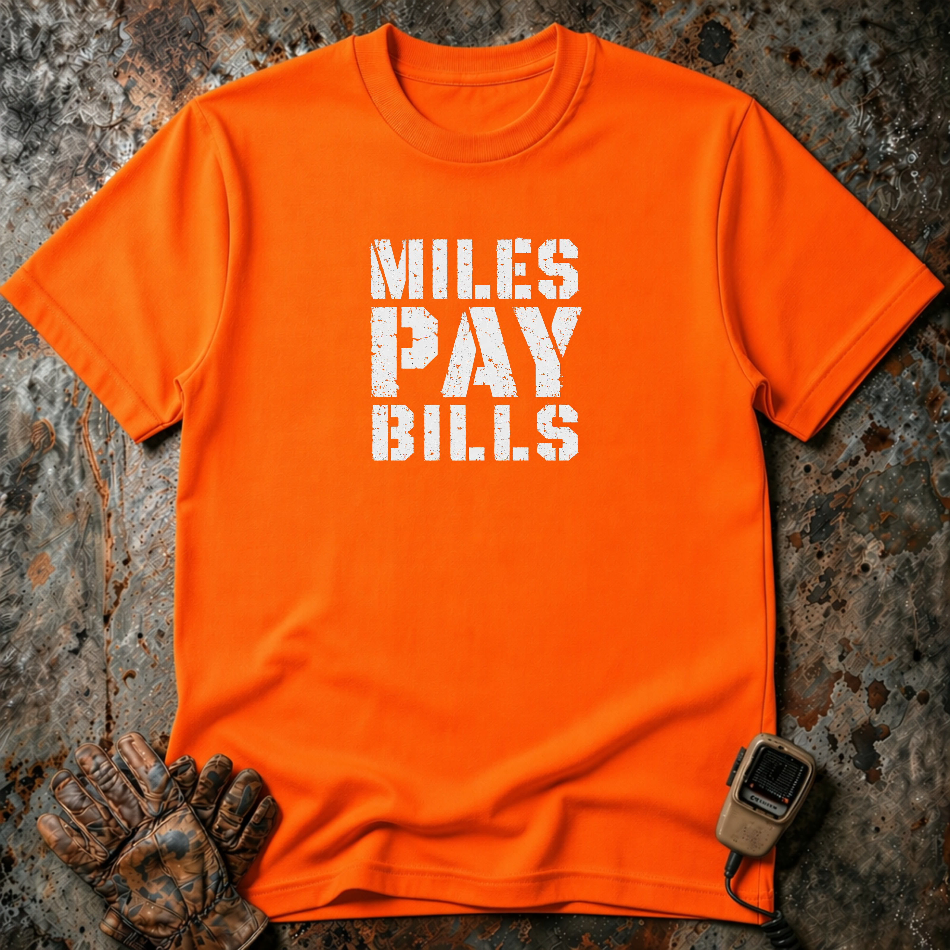 Miles Pay Bills | Trucker T-shirt