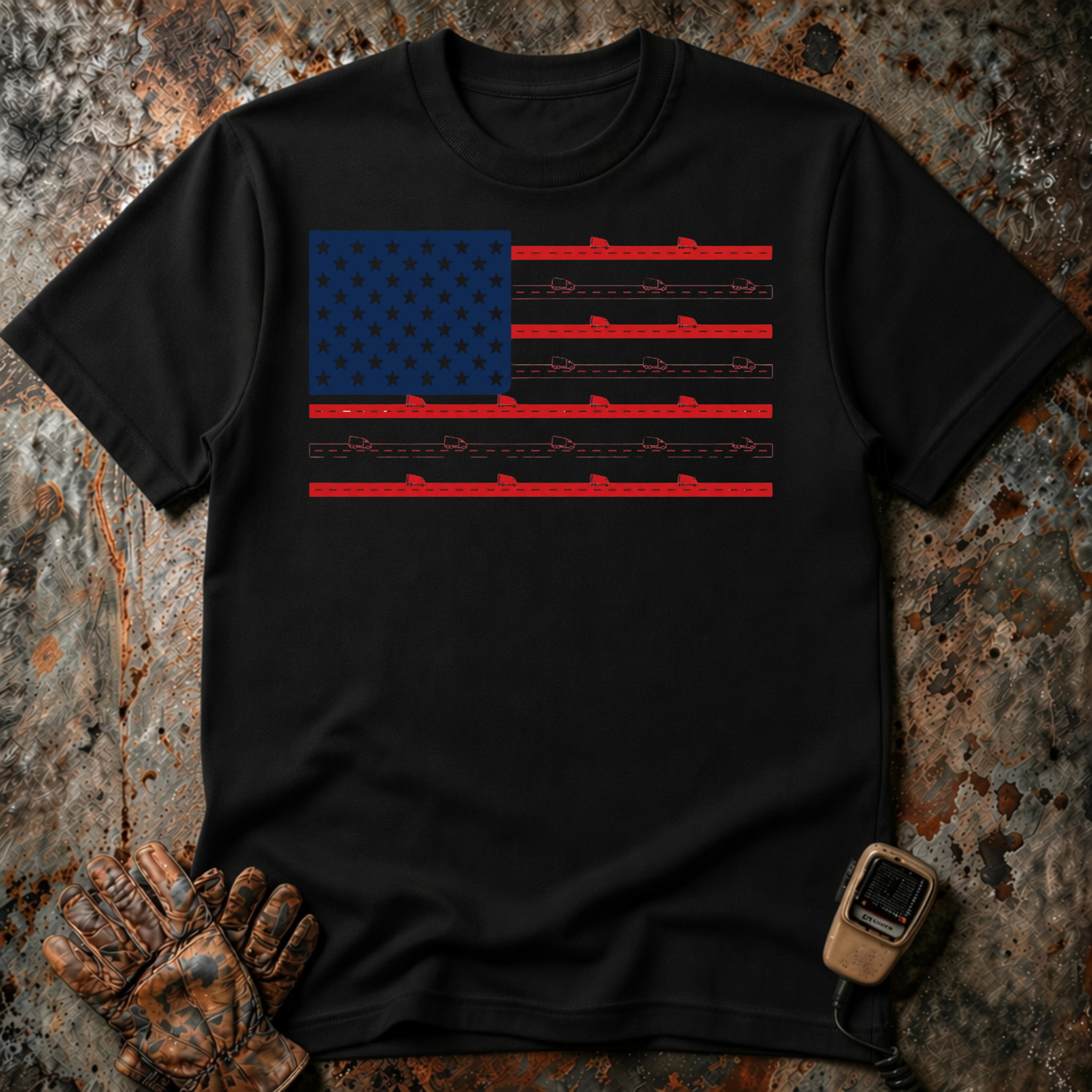 The USA Trucking Flag | T-shirt